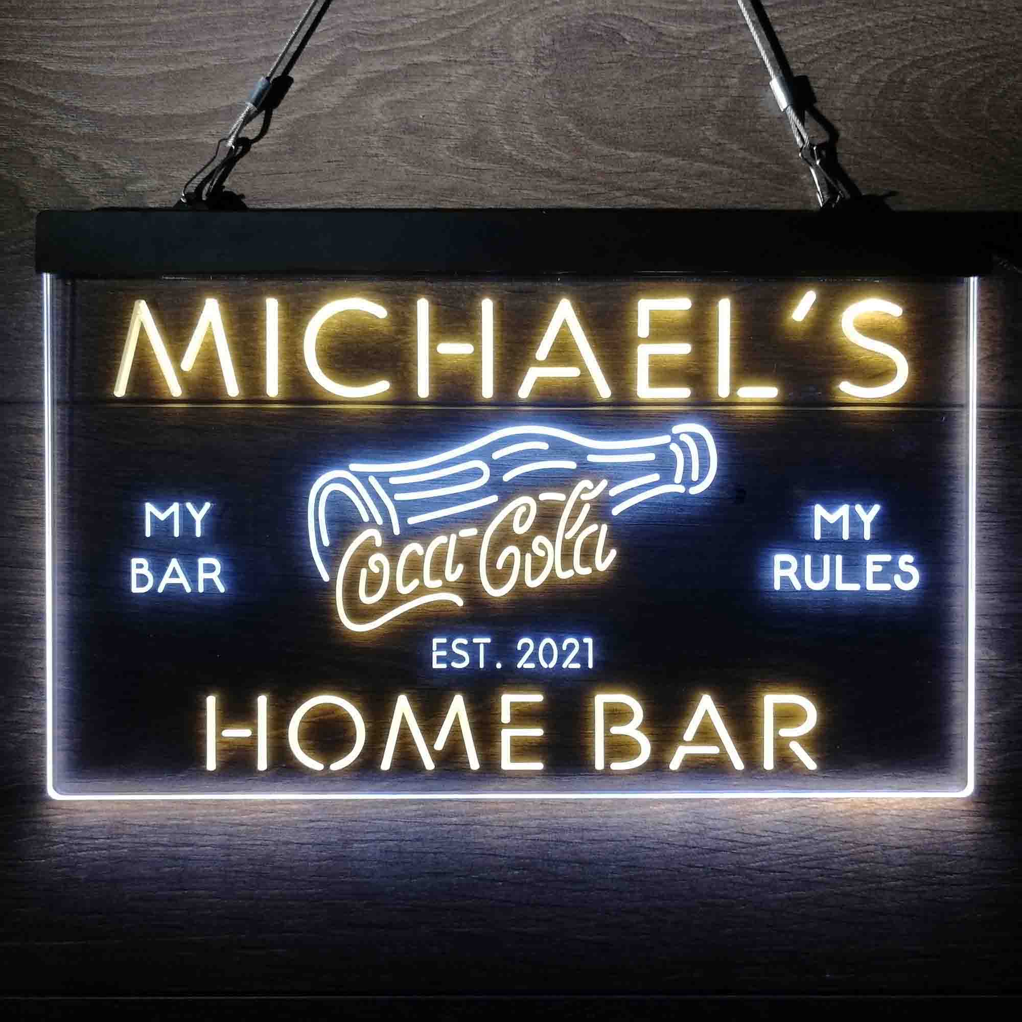 Custom Name Coca Cola Bottle Drink Bar Home Bar Neon LED Sign