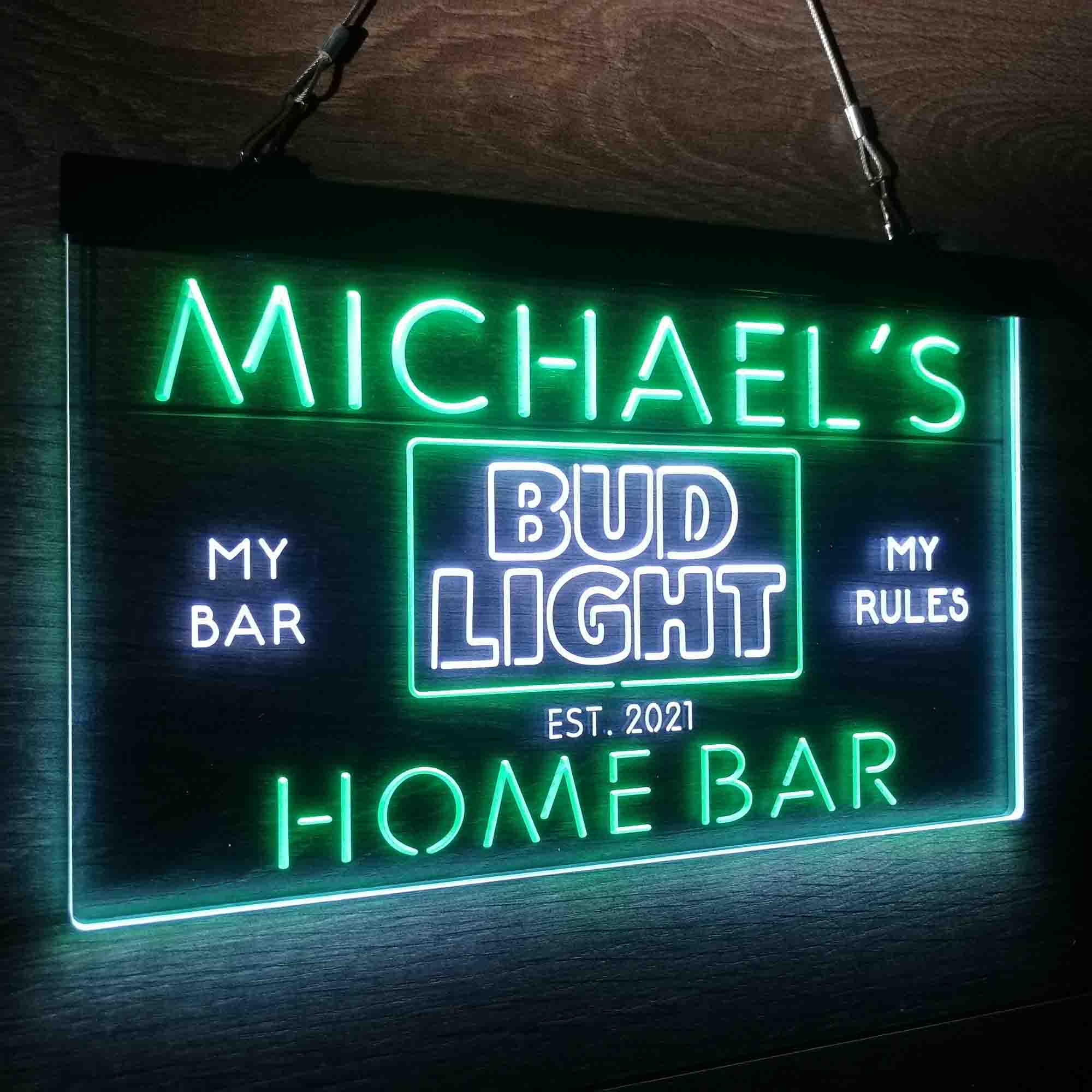 Custom Name Bud Light New Beer Bar Home Bar Neon LED Sign