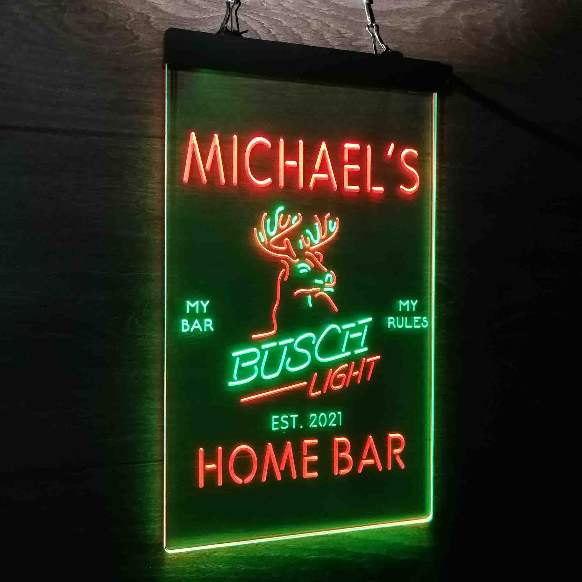 Personalized Busch Lights Beer Deer Bar Home Bar Neon LED Sign