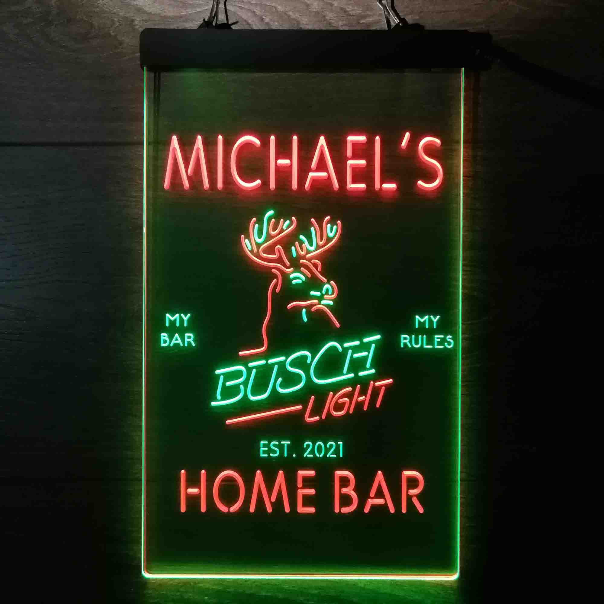 Personalized Busch Lights Beer Deer Bar Home Bar Neon LED Sign