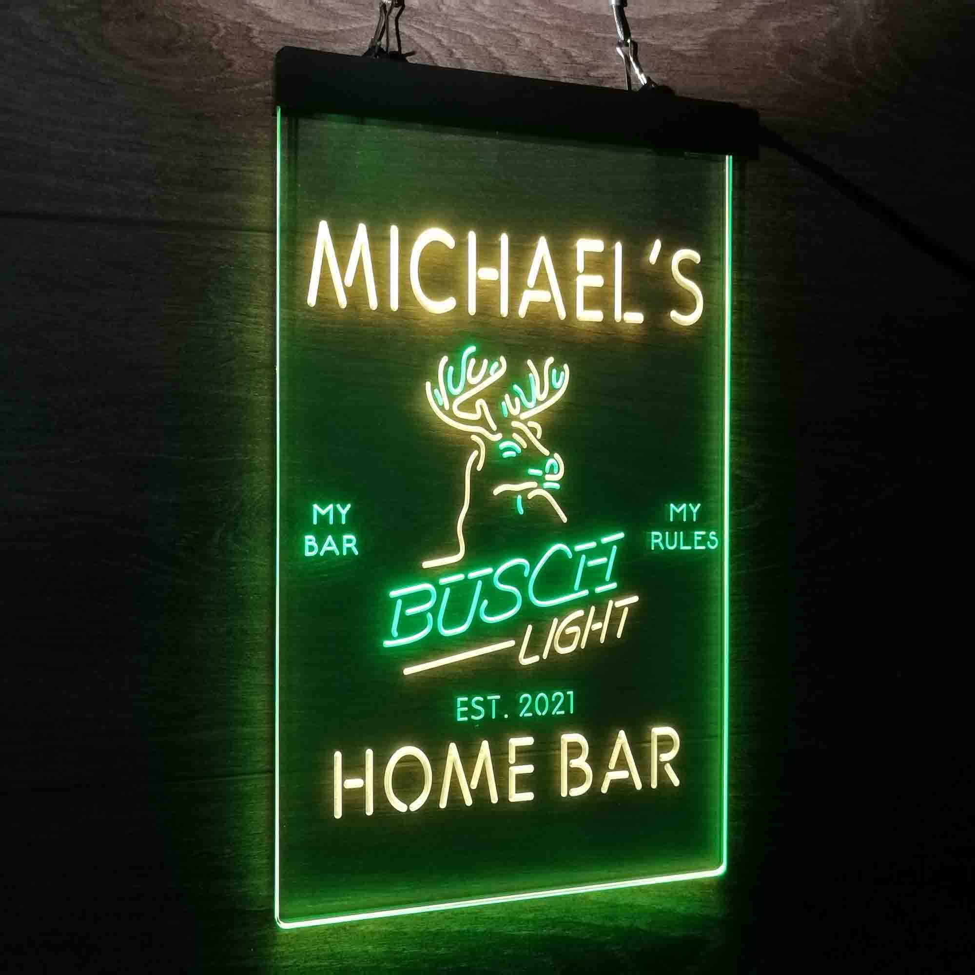 Personalized Busch Lights Beer Deer Bar Home Bar Neon LED Sign