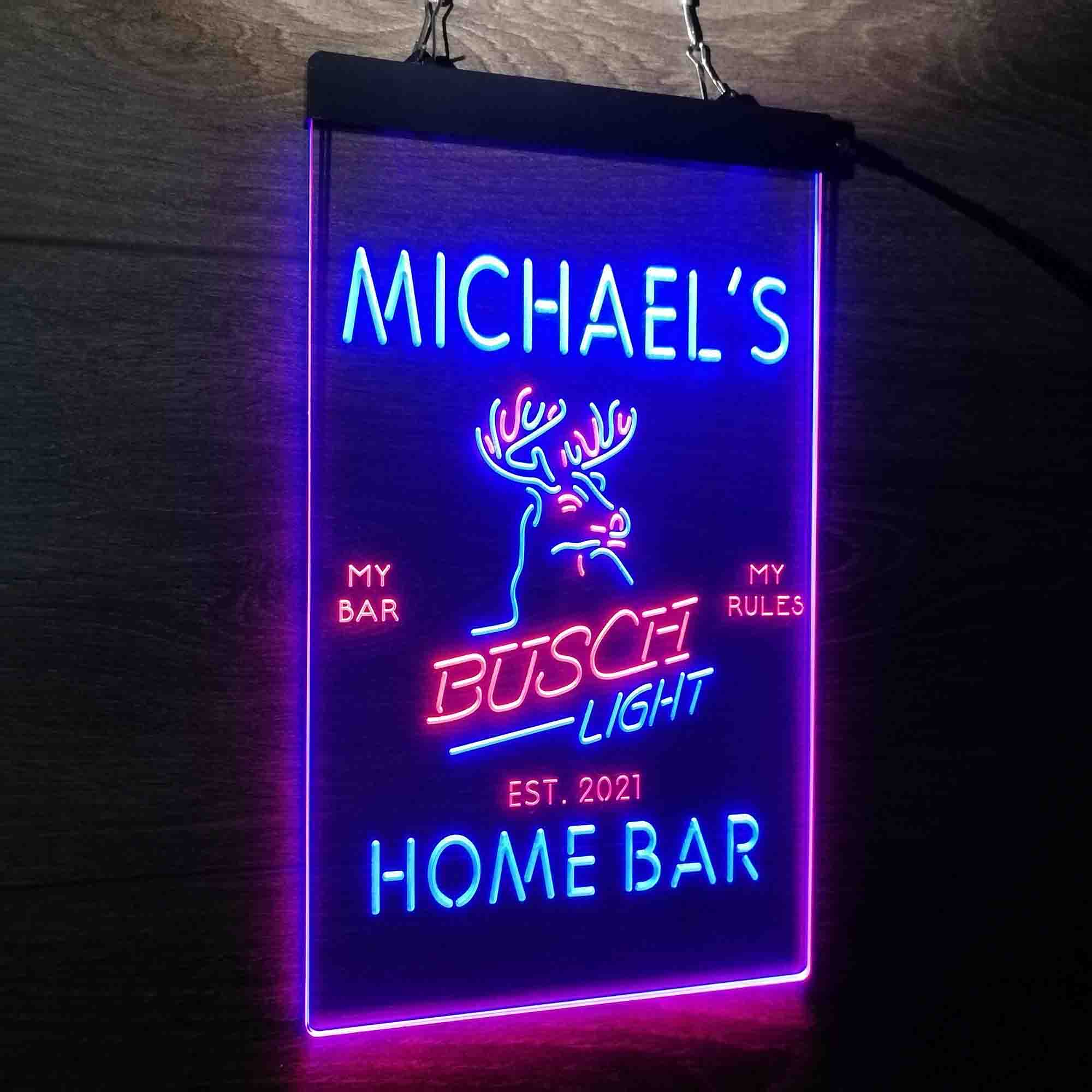 Personalized Busch Lights Beer Deer Bar Home Bar Neon LED Sign