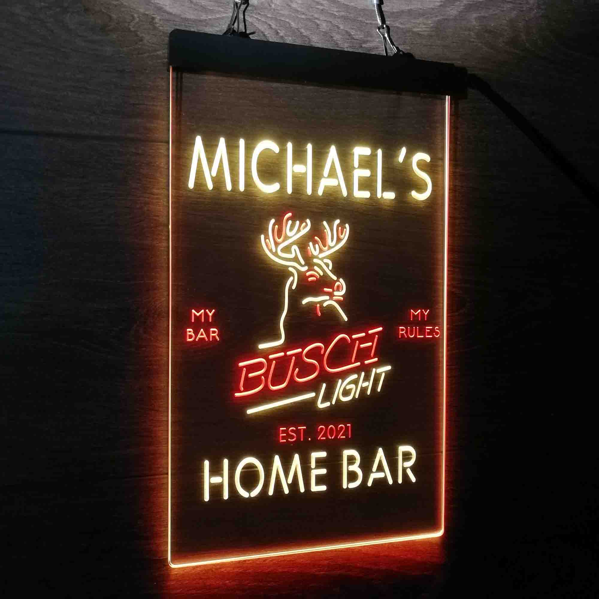 Personalized Busch Lights Beer Deer Bar Home Bar Neon LED Sign