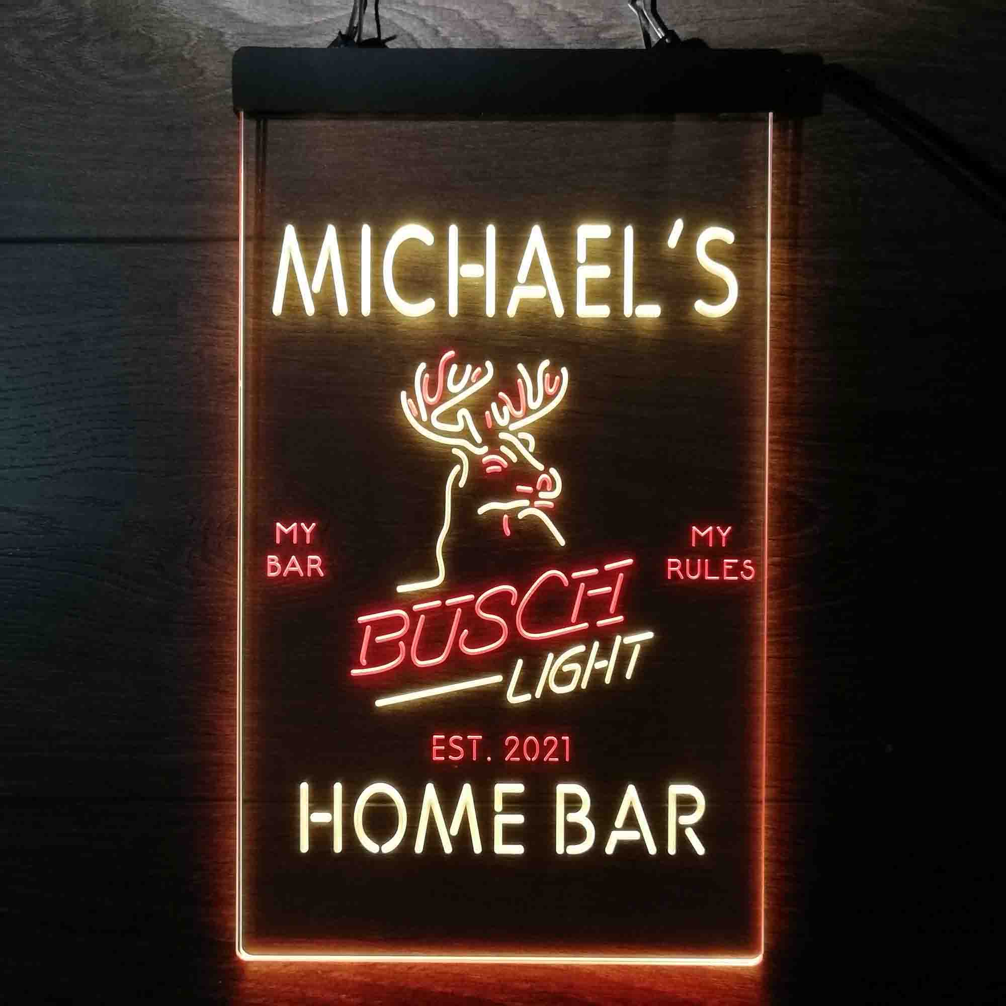 Personalized Busch Lights Beer Deer Bar Home Bar Neon LED Sign