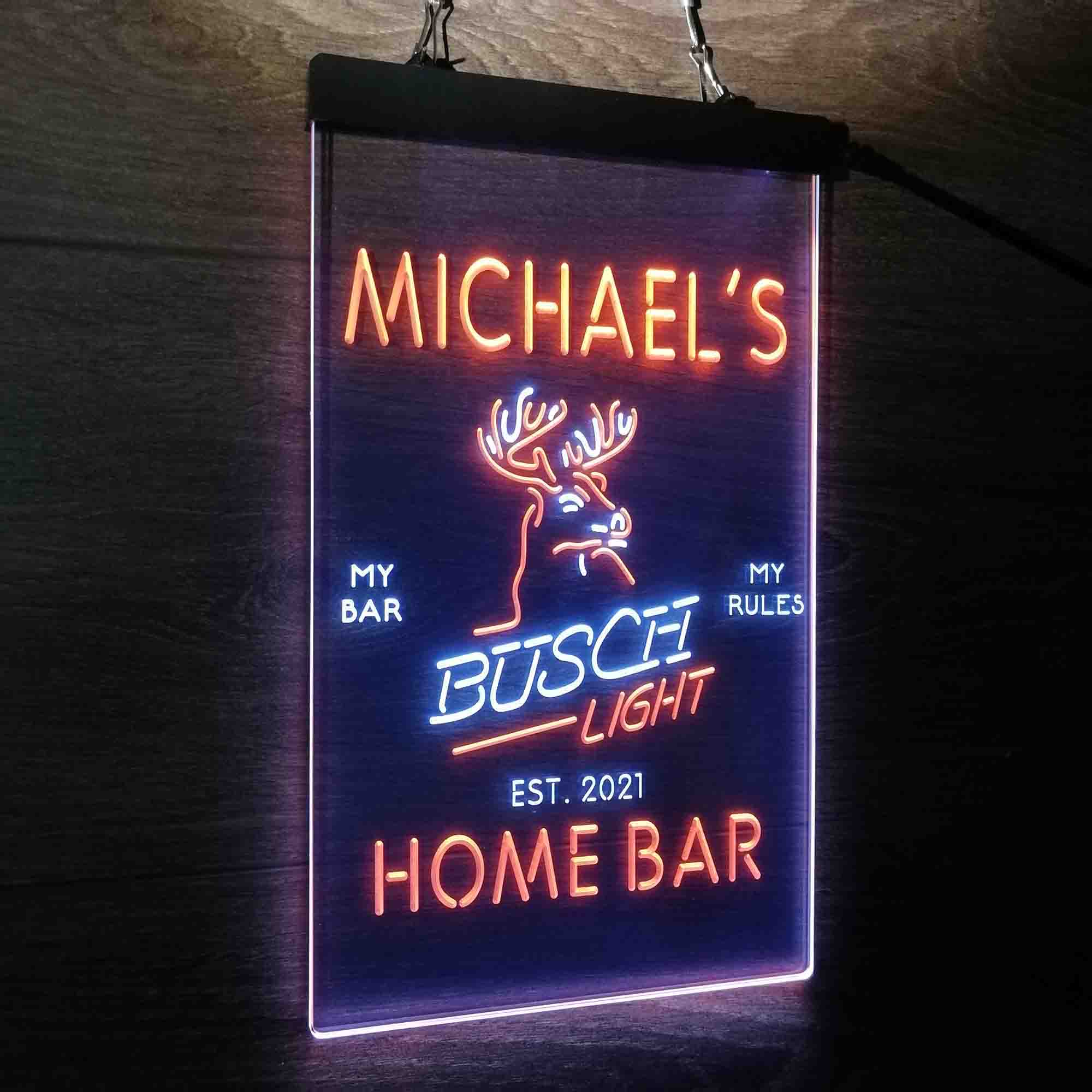 Custom Name Buschs Lights Beer Deer Bar Home Bar Neon LED Sign