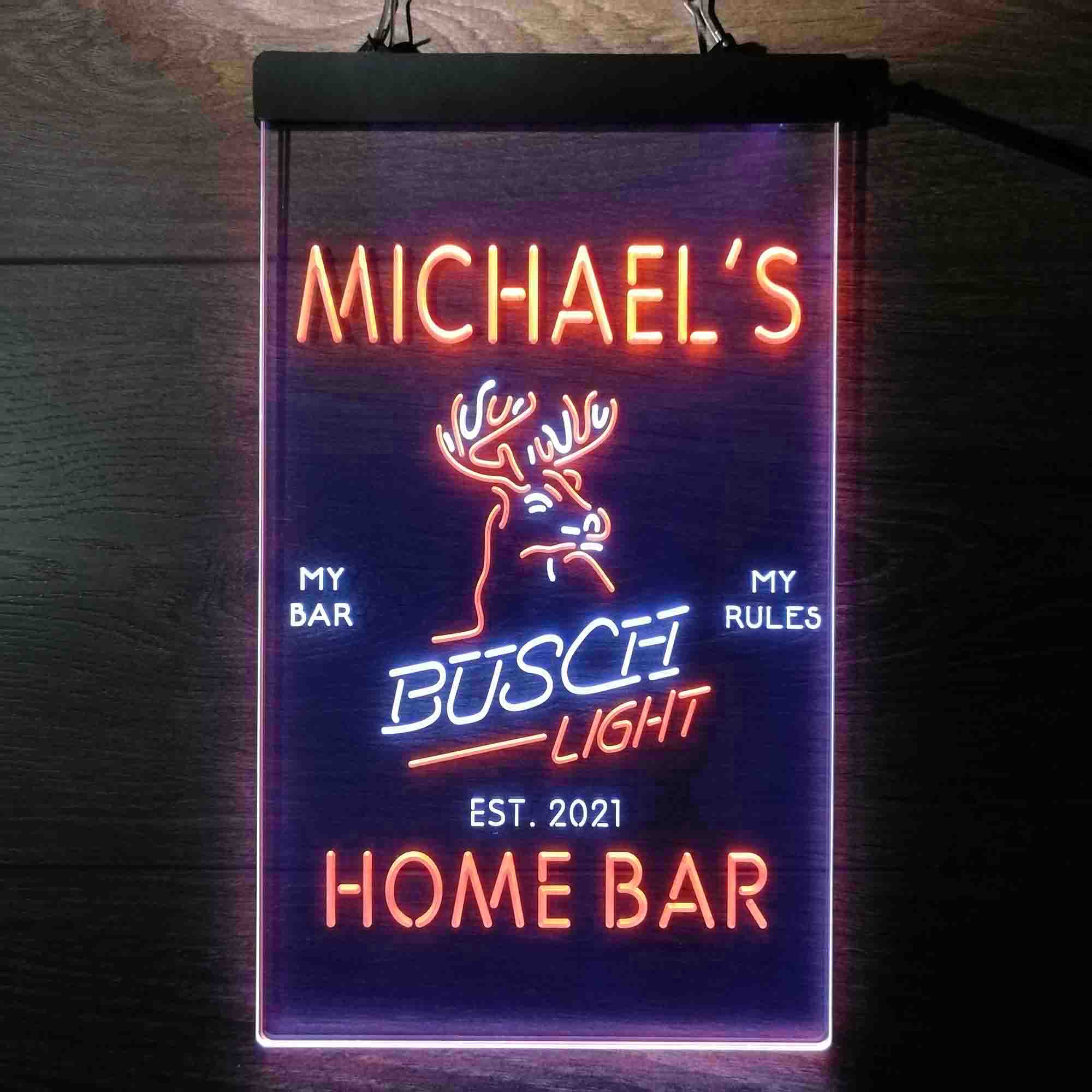 Personalized Busch Lights Beer Deer Bar Home Bar Neon LED Sign