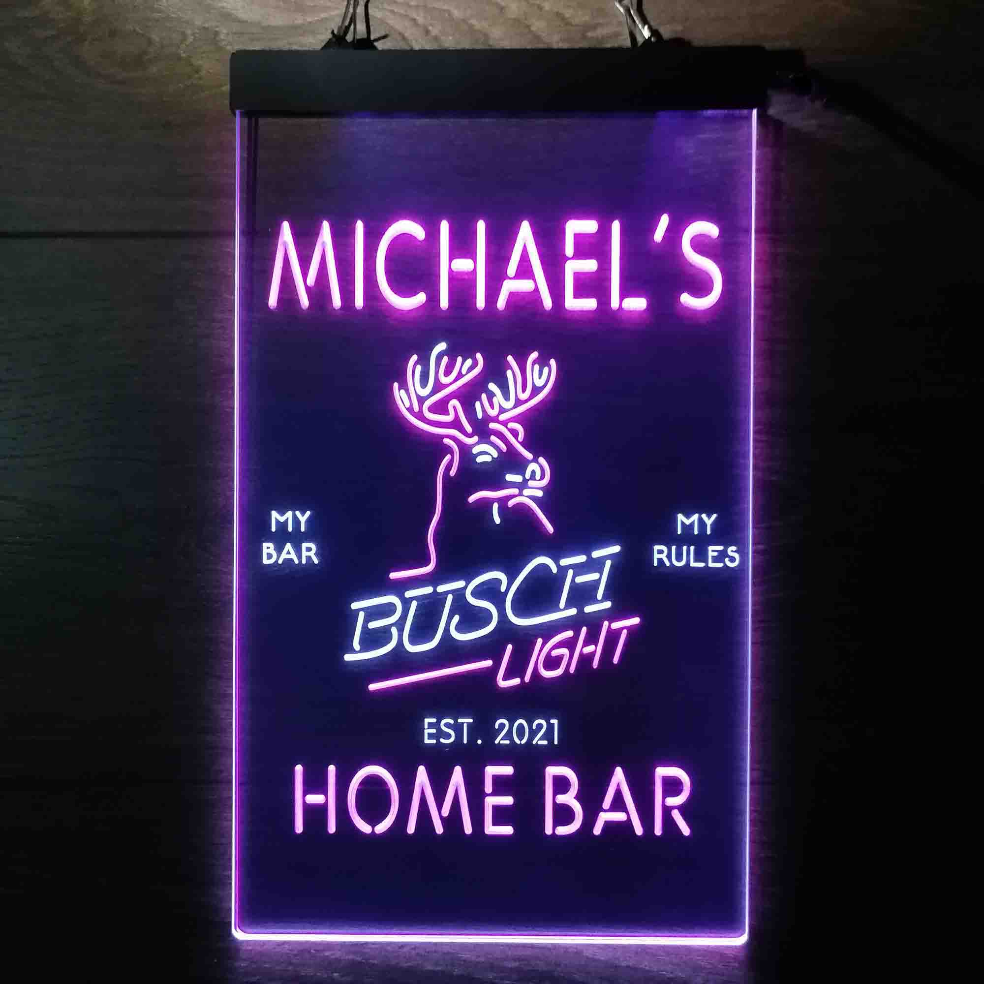 Personalized Busch Lights Beer Deer Bar Home Bar Neon LED Sign