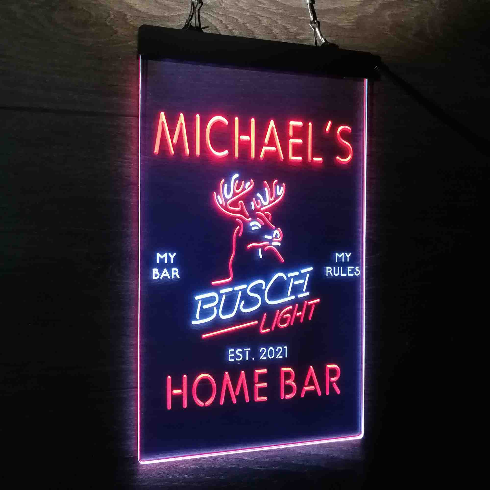 Personalized Busch Lights Beer Deer Bar Home Bar Neon LED Sign