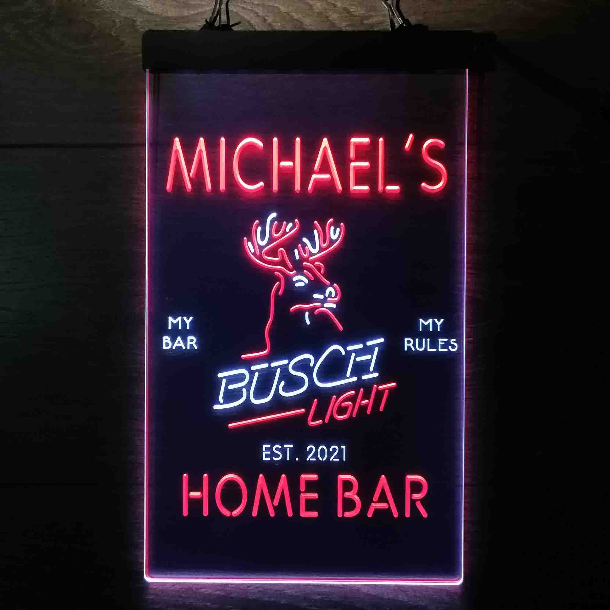 Personalized Busch Lights Beer Deer Bar Home Bar Neon LED Sign