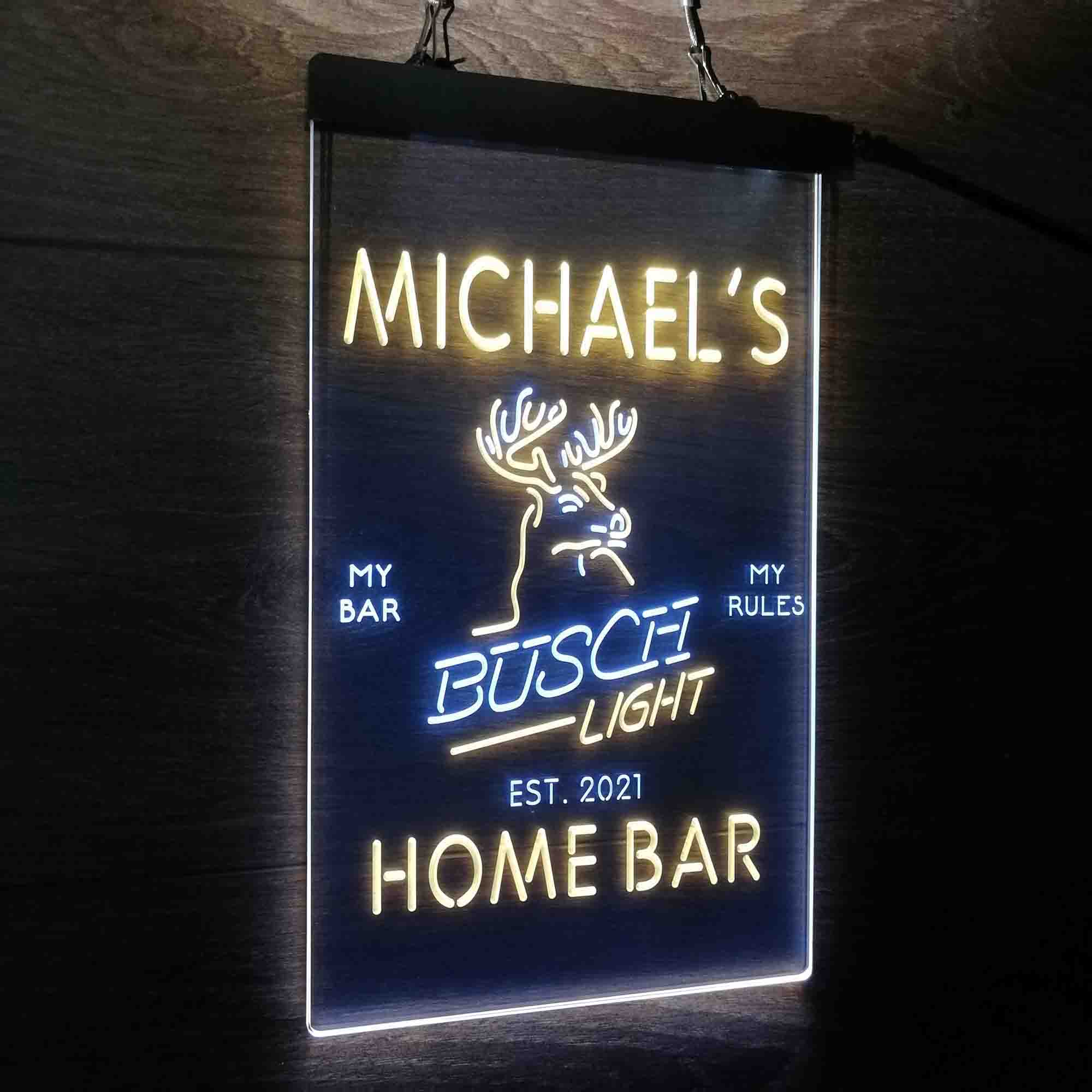 Personalized Busch Lights Beer Deer Bar Home Bar Neon LED Sign