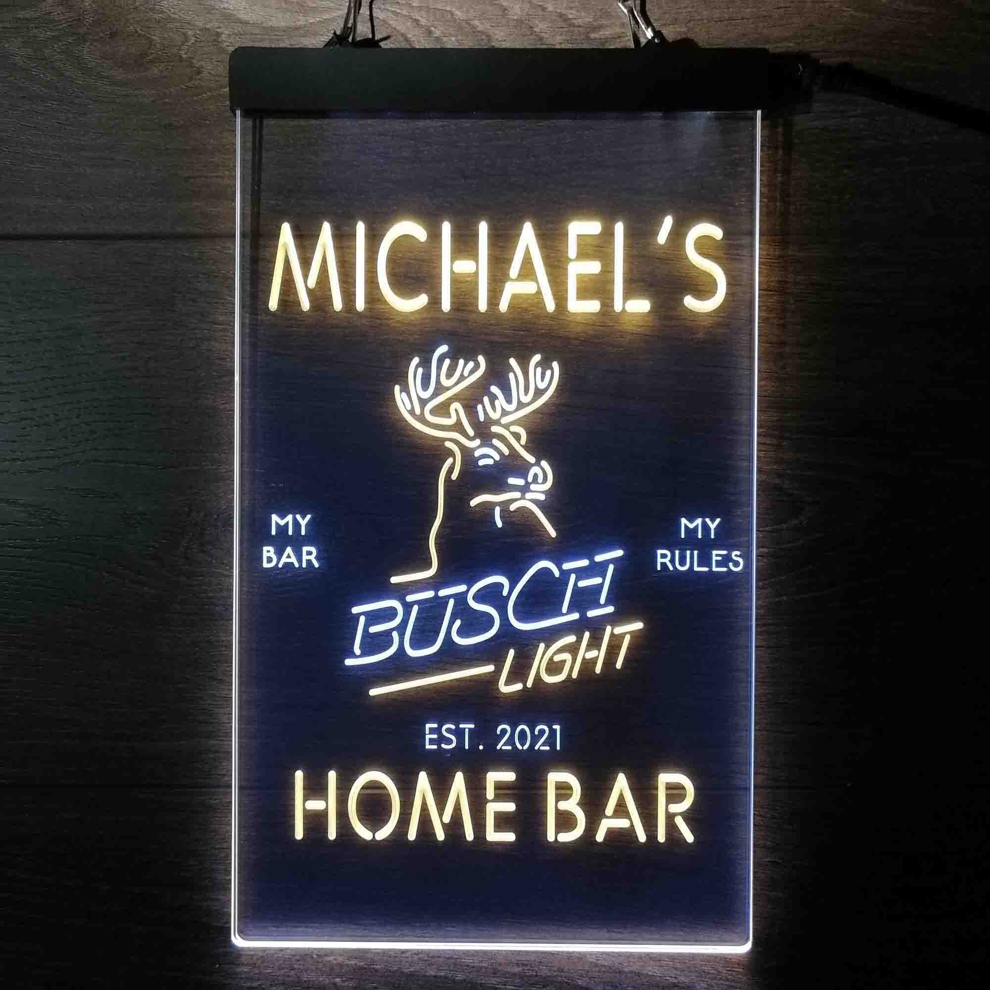 Personalized Busch Lights Beer Deer Bar Home Bar Neon LED Sign