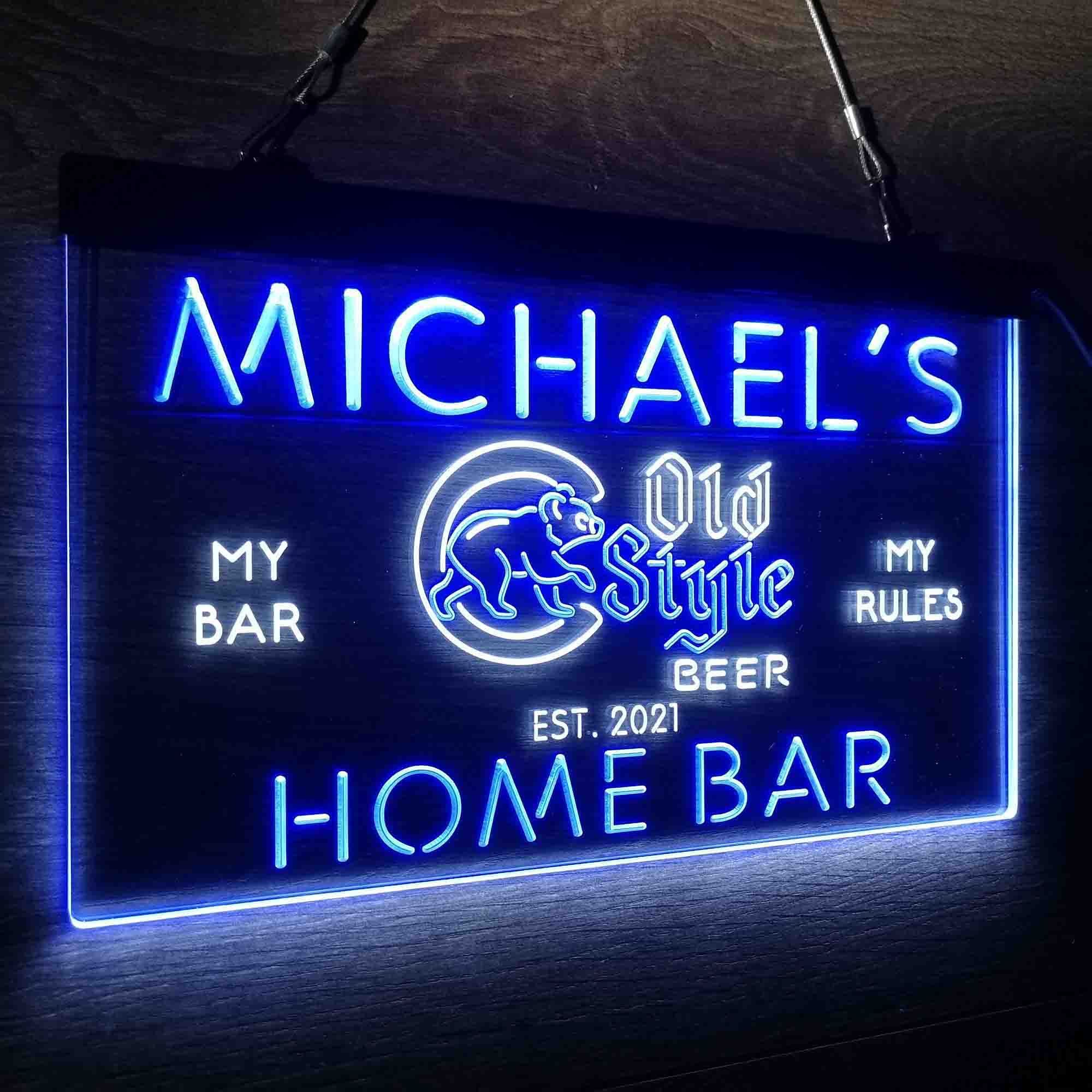 Custom Name Cubs Old Style Beer Bar Home Bar Neon LED Sign
