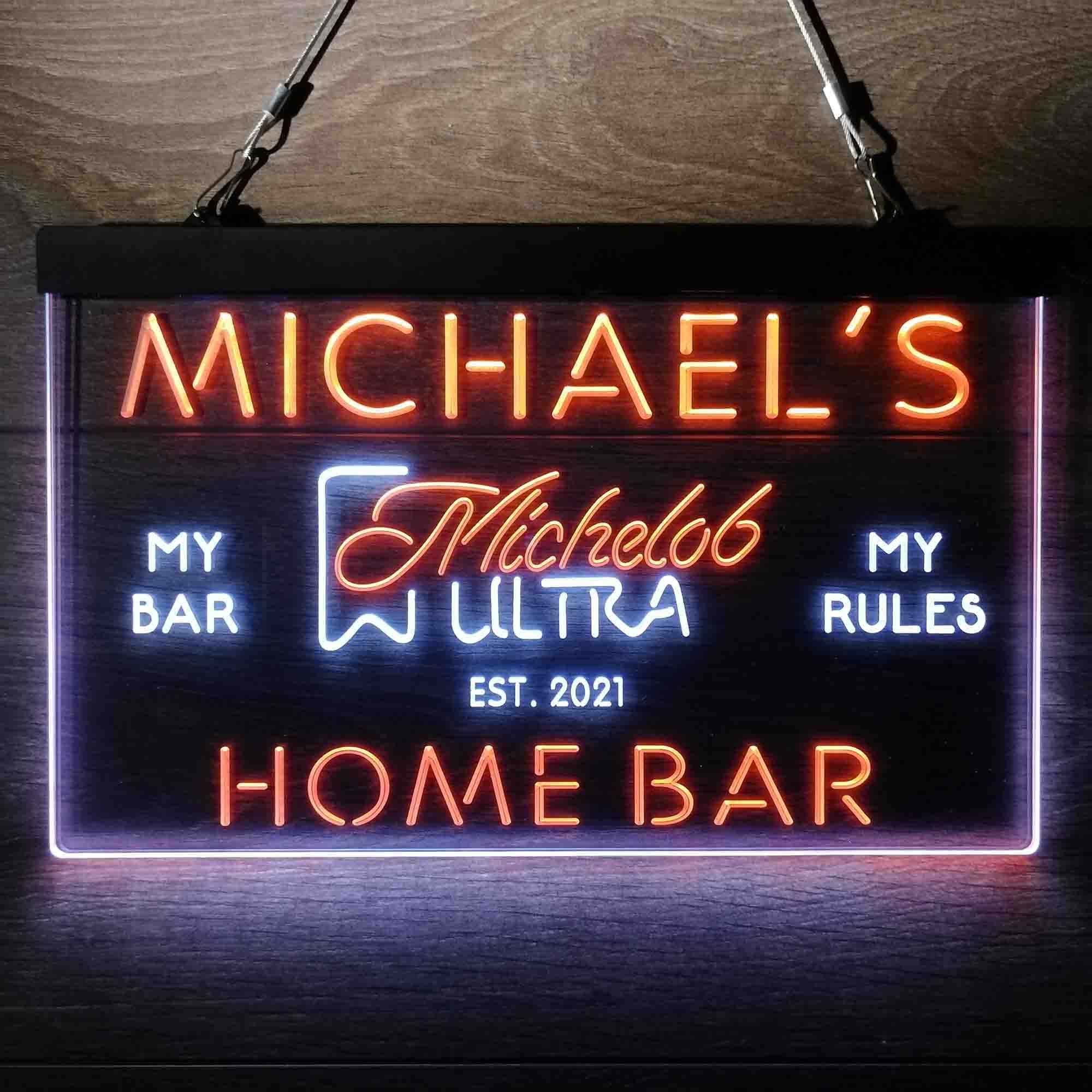 Custom Name Michelob Ultra Superior Light Beer Home Bar Neon LED Sign