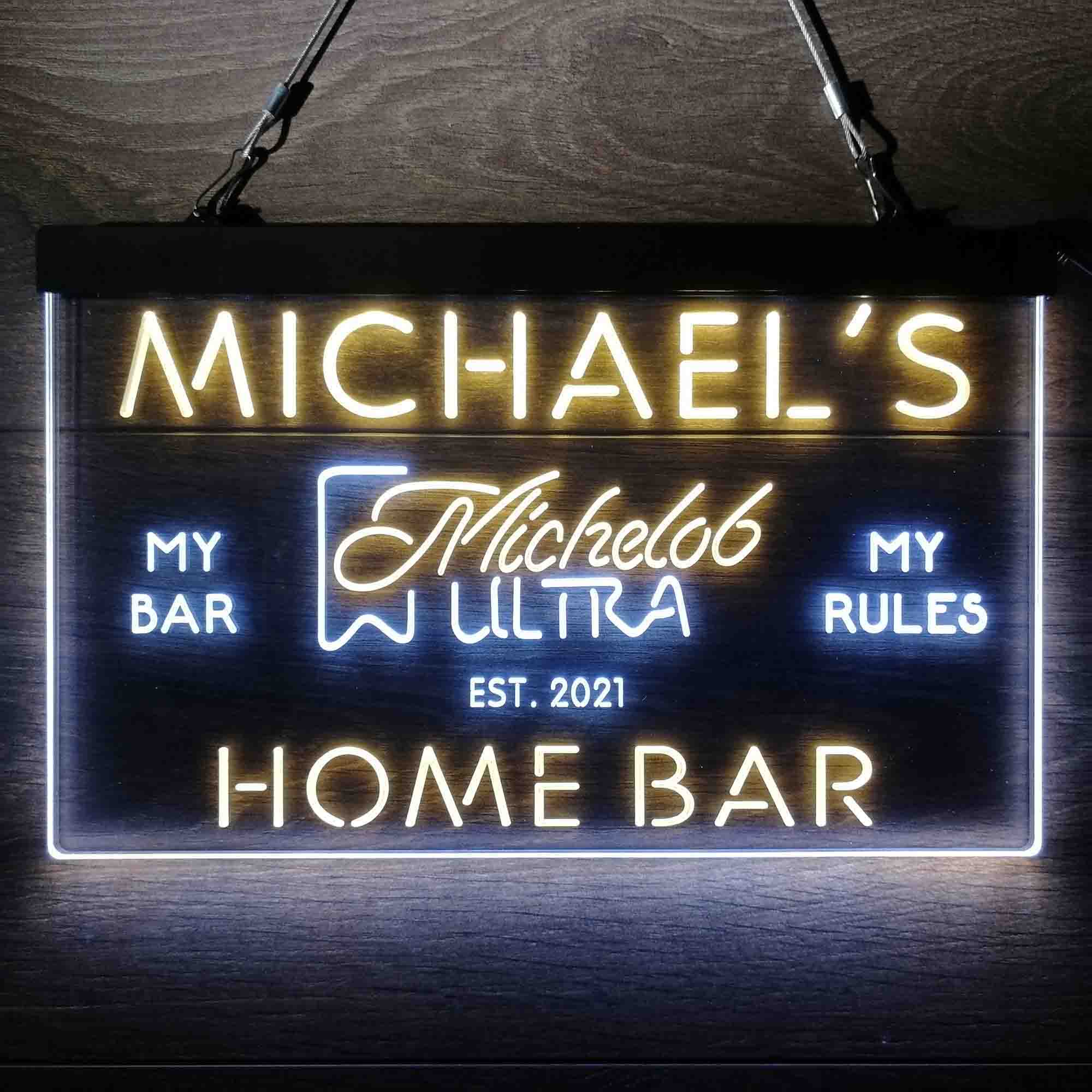 Custom Name Michelob Ultra Superior Light Beer Home Bar Neon LED Sign