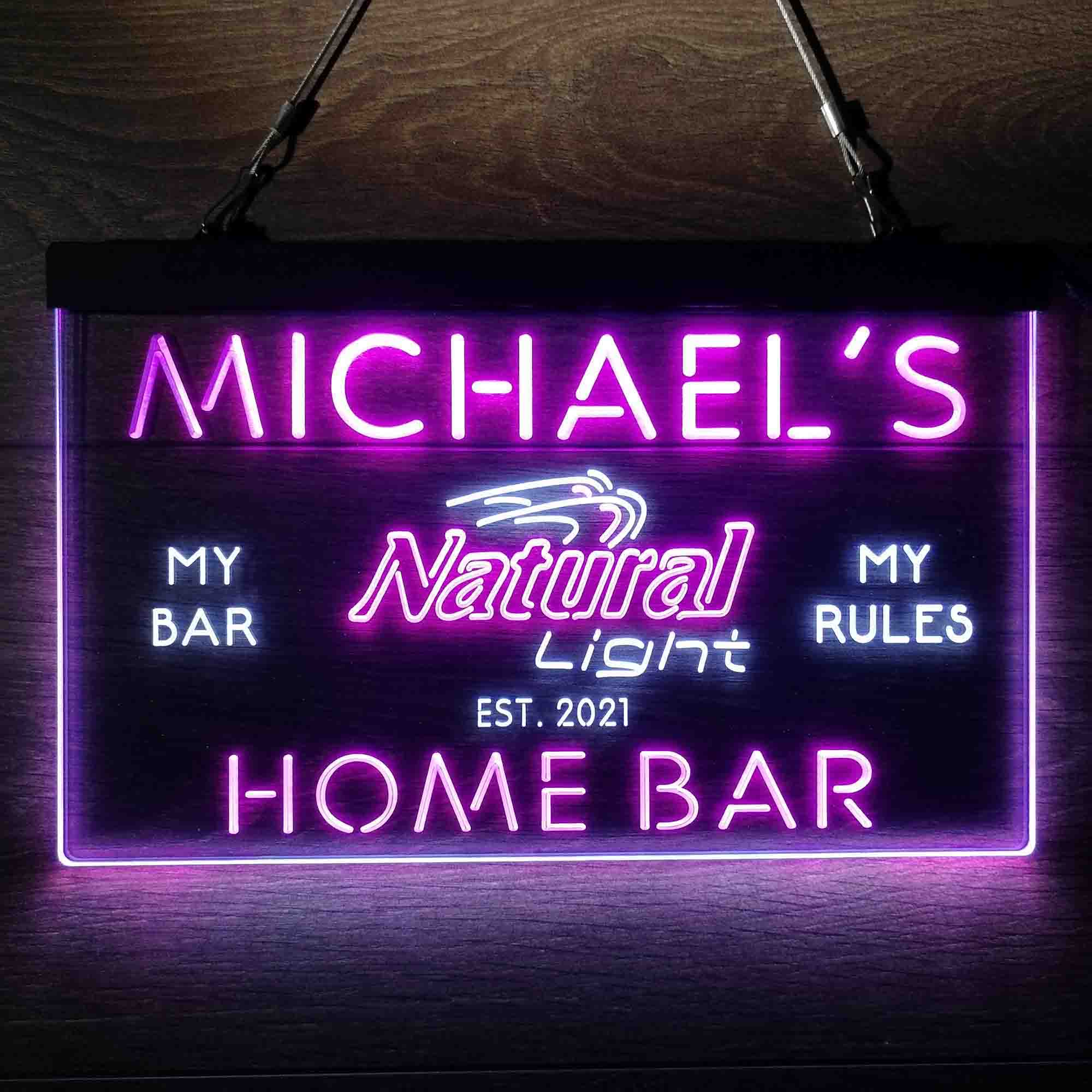Custom Name Natural Light Beer Bar Gift Home Bar Neon LED Sign