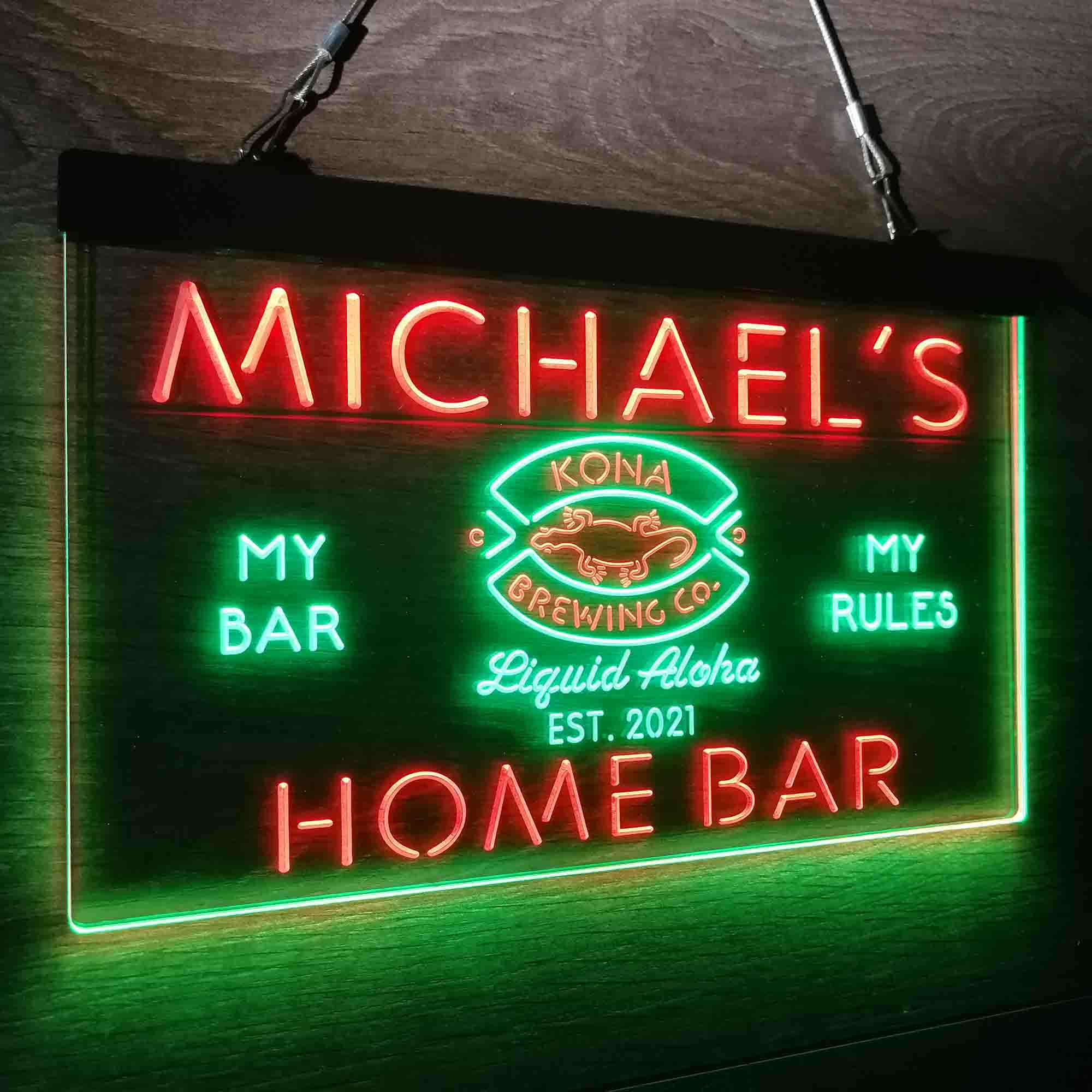 Custom Name Kona Brewing Company Beer Home Bar Neon LED Sign