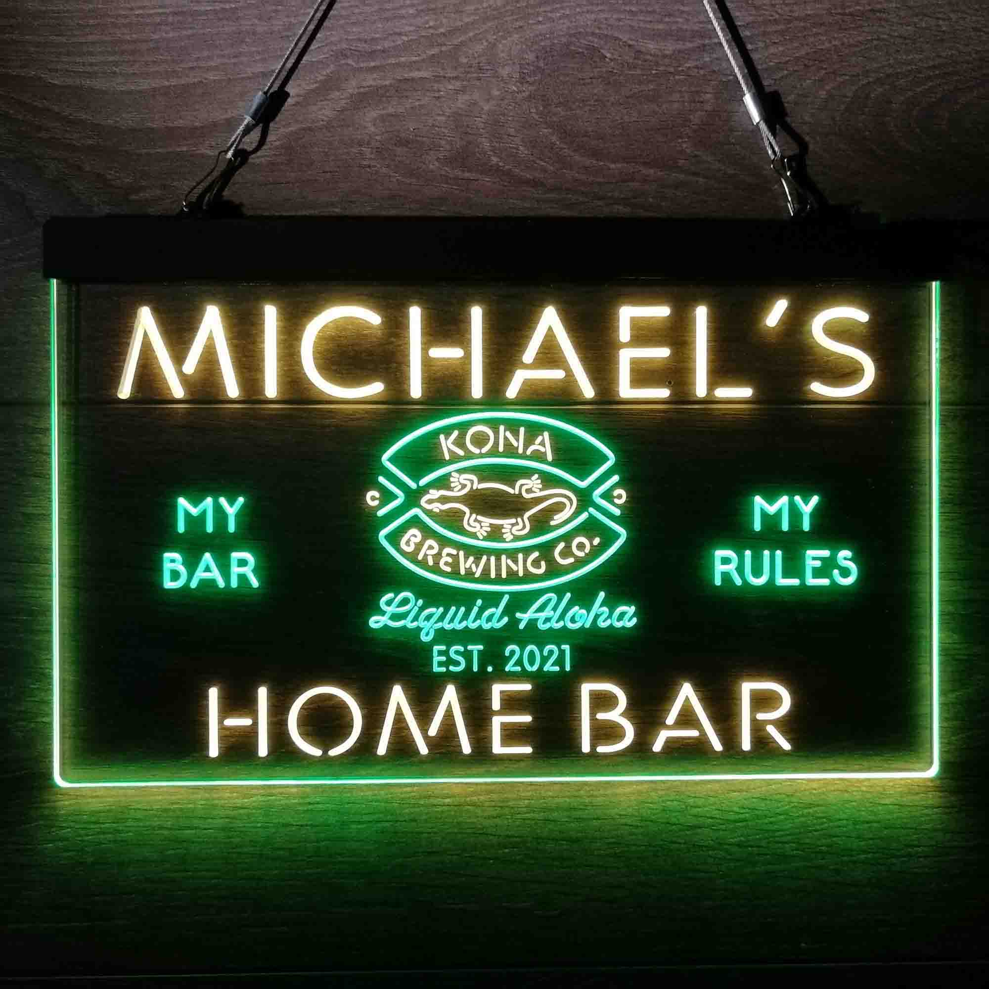 Custom Name Kona Brewing Company Beer Home Bar Neon LED Sign