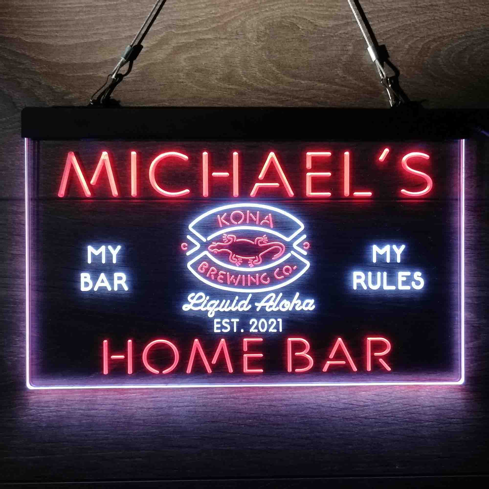 Custom Name Kona Brewing Company Beer Home Bar Neon LED Sign