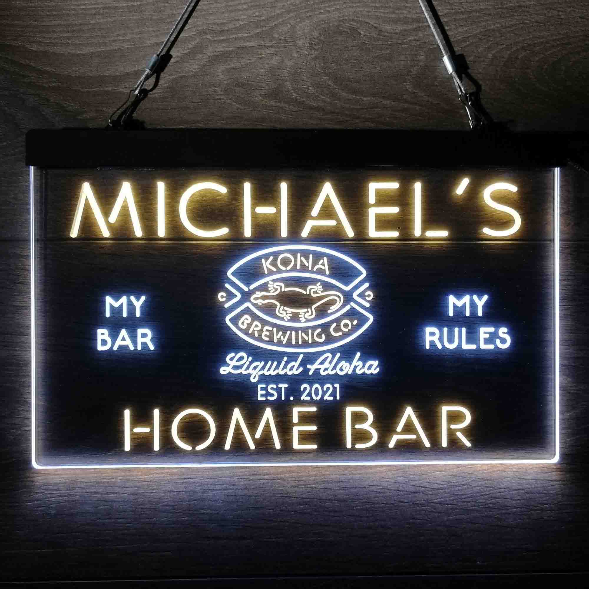 Custom Name Kona Brewing Company Beer Home Bar Neon LED Sign