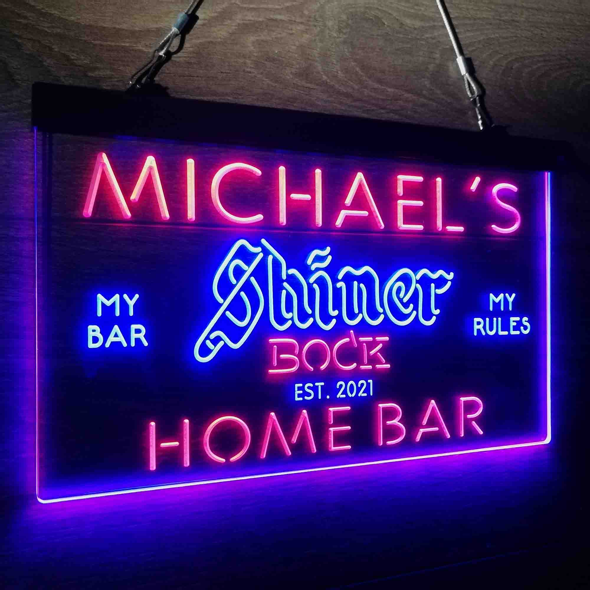 Custom Name Shiner Bock Beer Home Bar Neon LED Sign