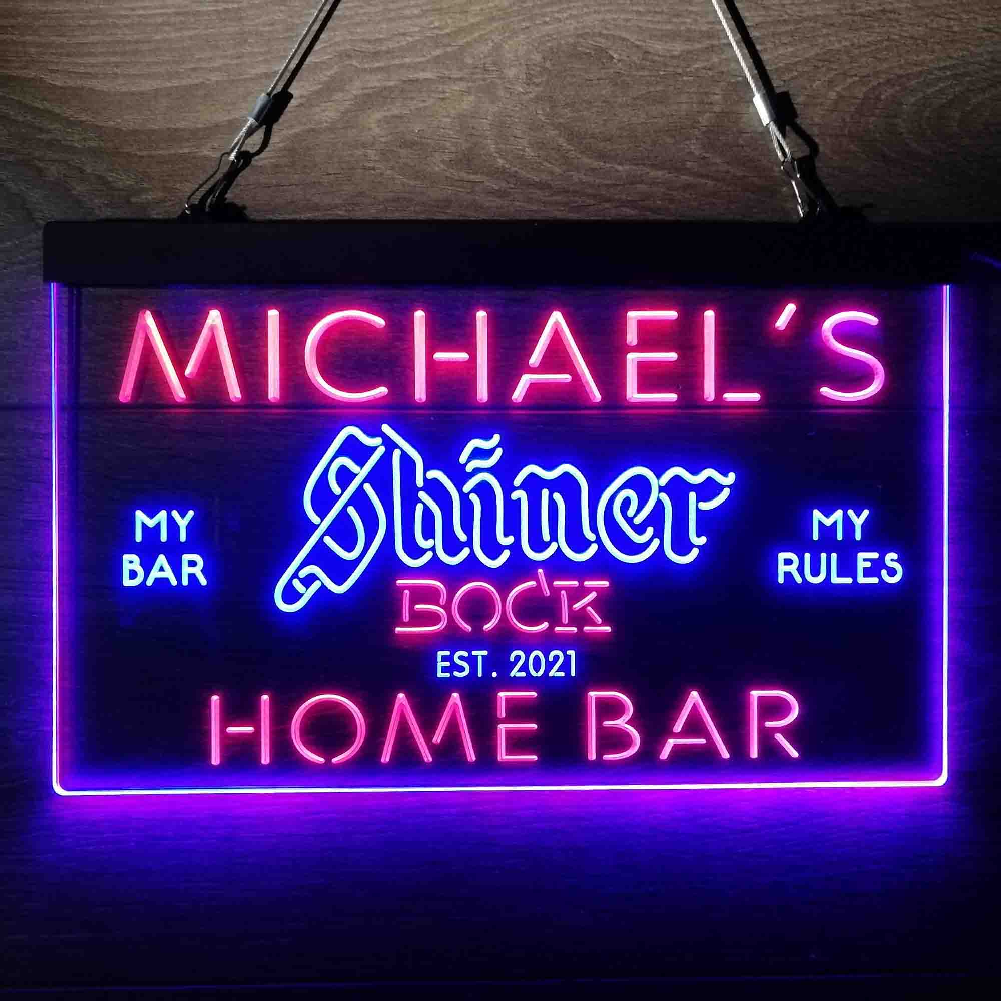 Custom Name Shiner Bock Beer Home Bar Neon LED Sign