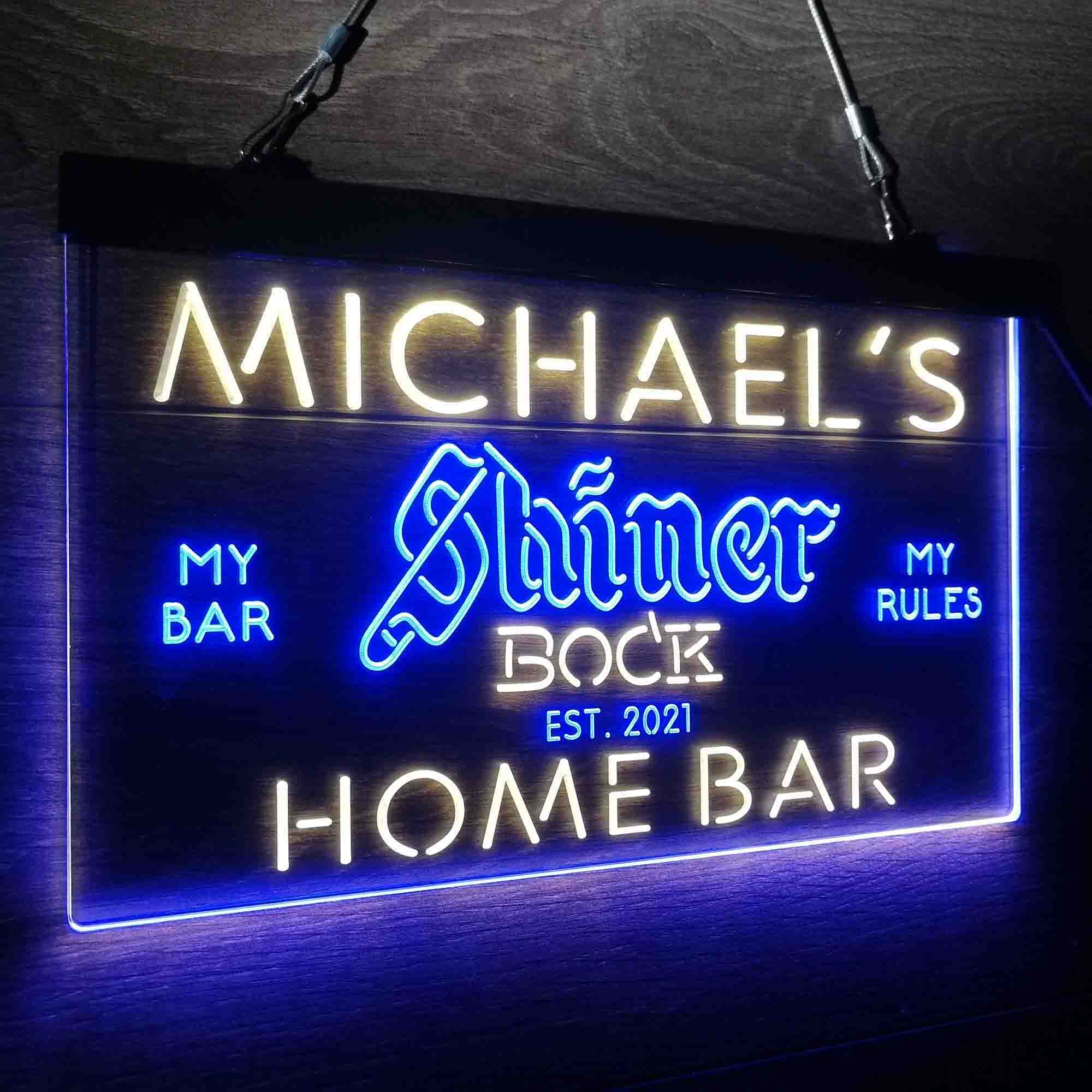 Custom Name Shiner Bock Beer Home Bar Neon LED Sign