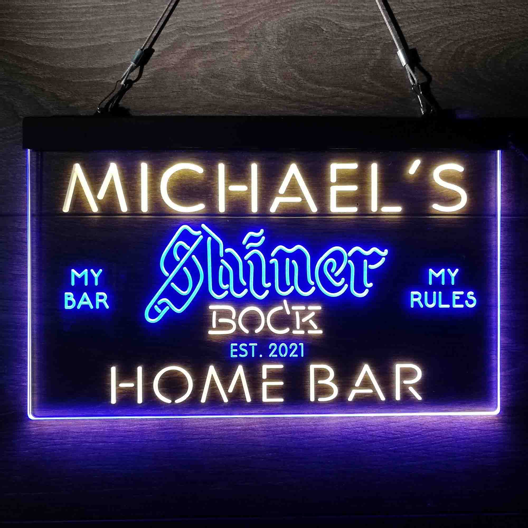 Custom Name Shiner Bock Beer Home Bar Neon LED Sign