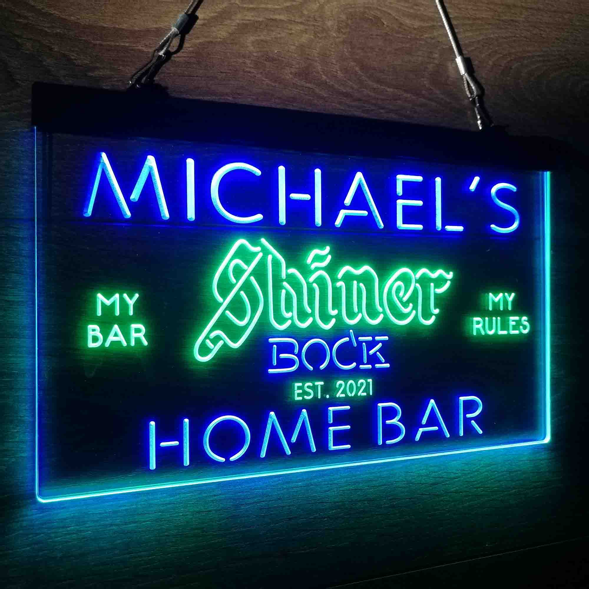 Custom Name Shiner Bock Beer Home Bar Neon LED Sign