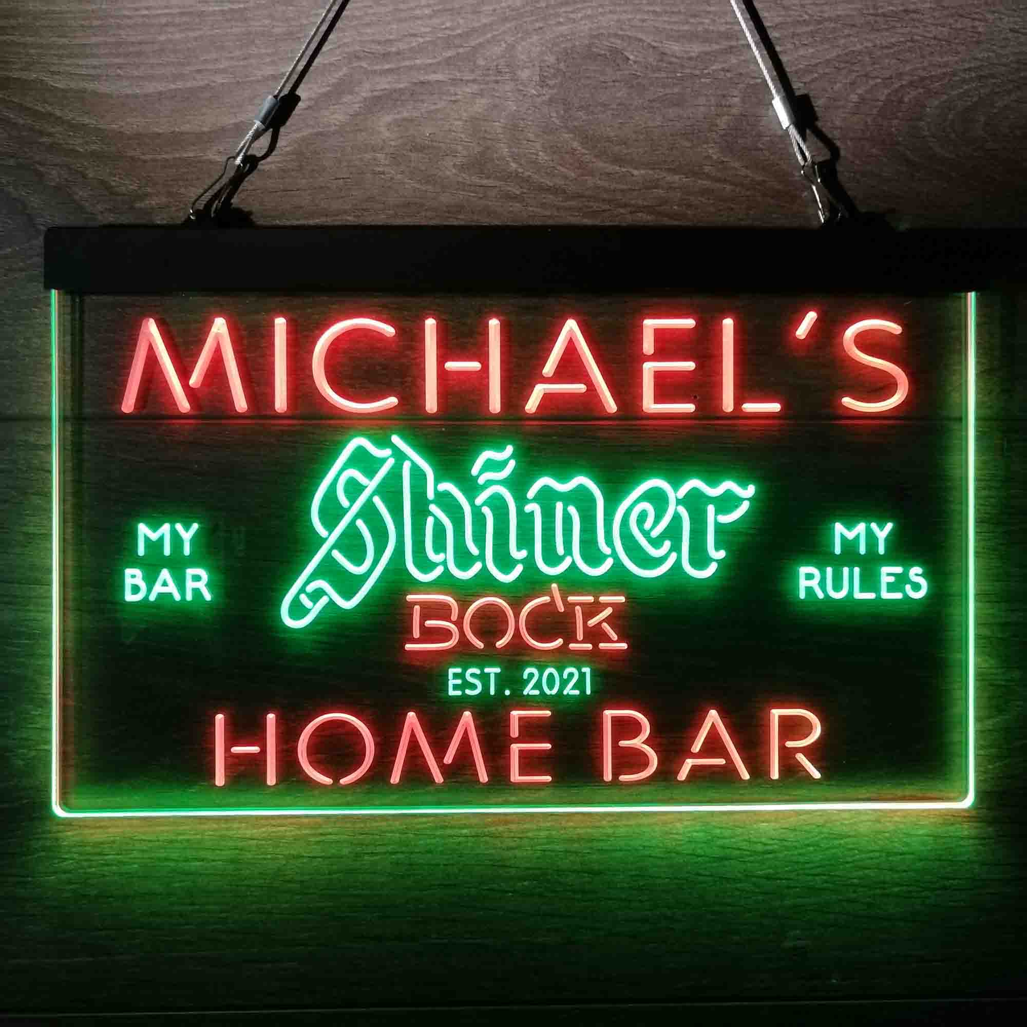 Custom Name Shiner Bock Beer Home Bar Neon LED Sign