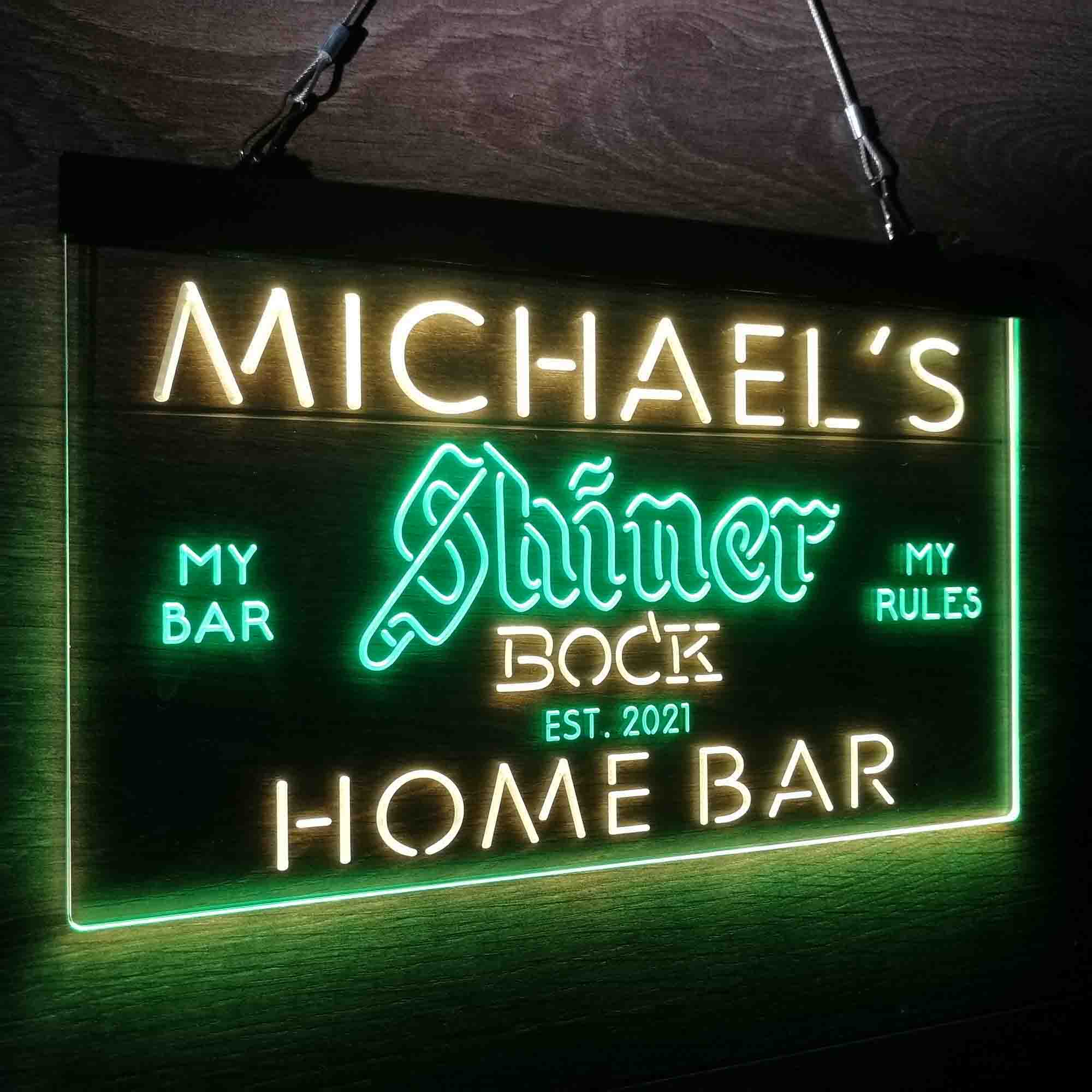 Custom Name Shiner Bock Beer Home Bar Neon LED Sign