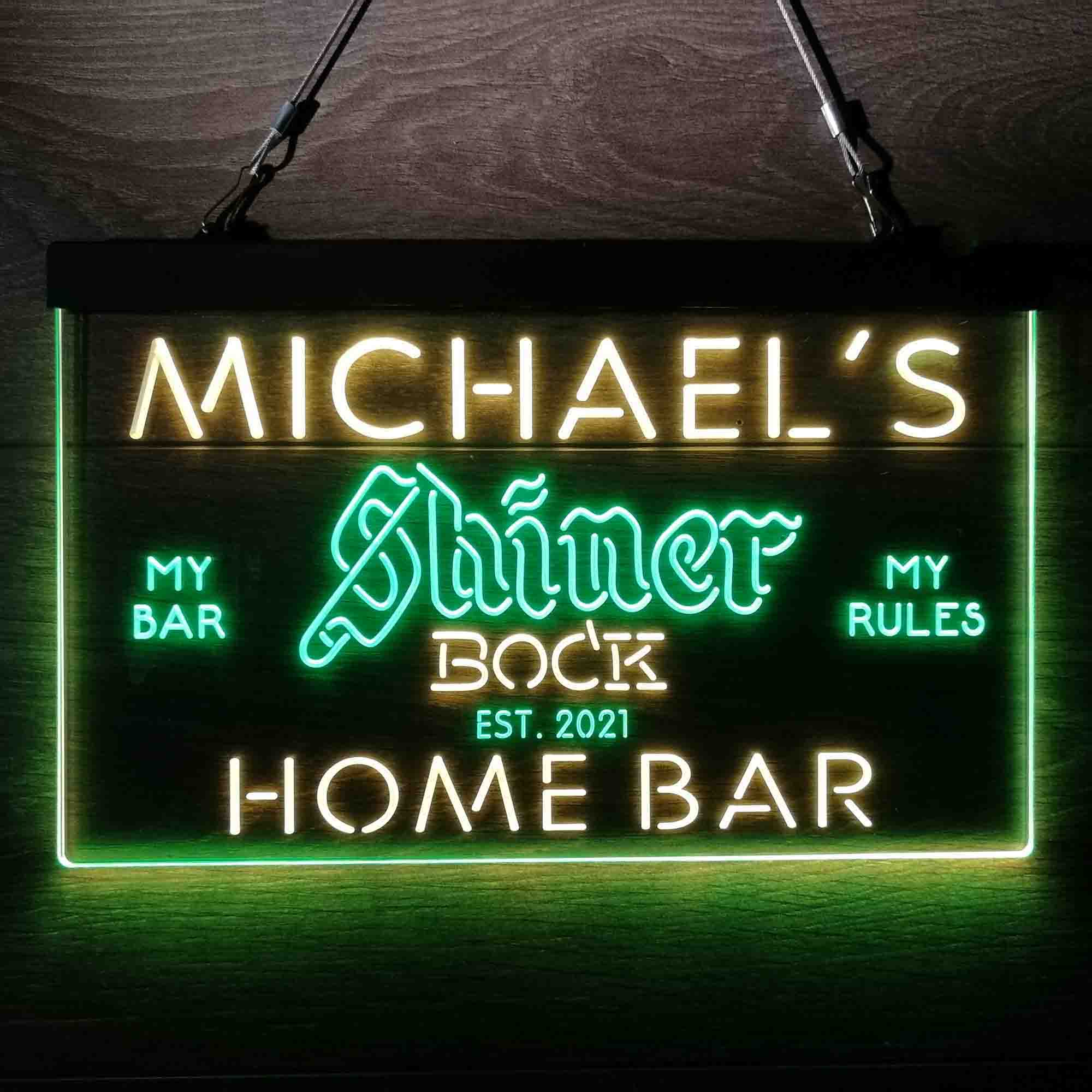 Custom Name Shiner Bock Beer Home Bar Neon LED Sign