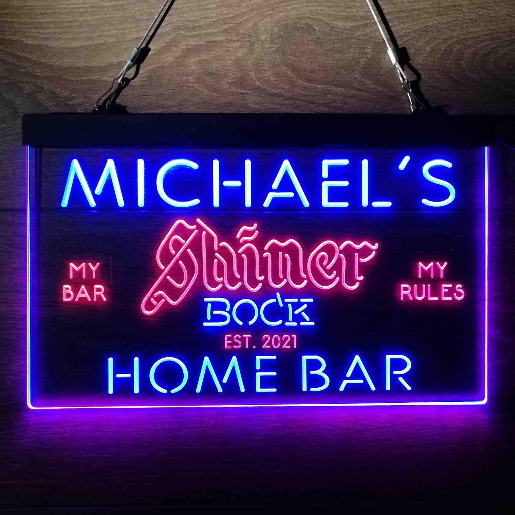 Custom Name Shiner Bock Beer Home Bar Neon LED Sign