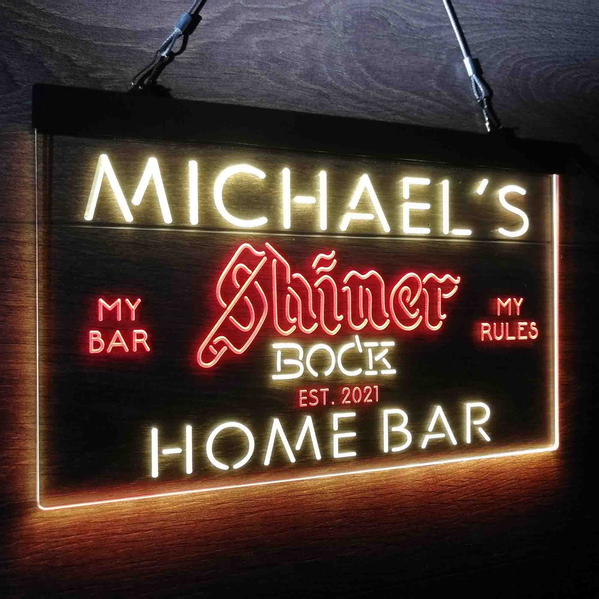 Custom Name Shiner Bock Beer Home Bar Neon LED Sign