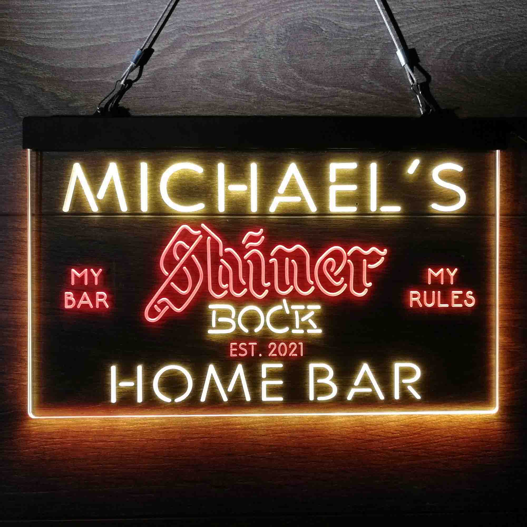 Custom Name Shiner Bock Beer Home Bar Neon LED Sign