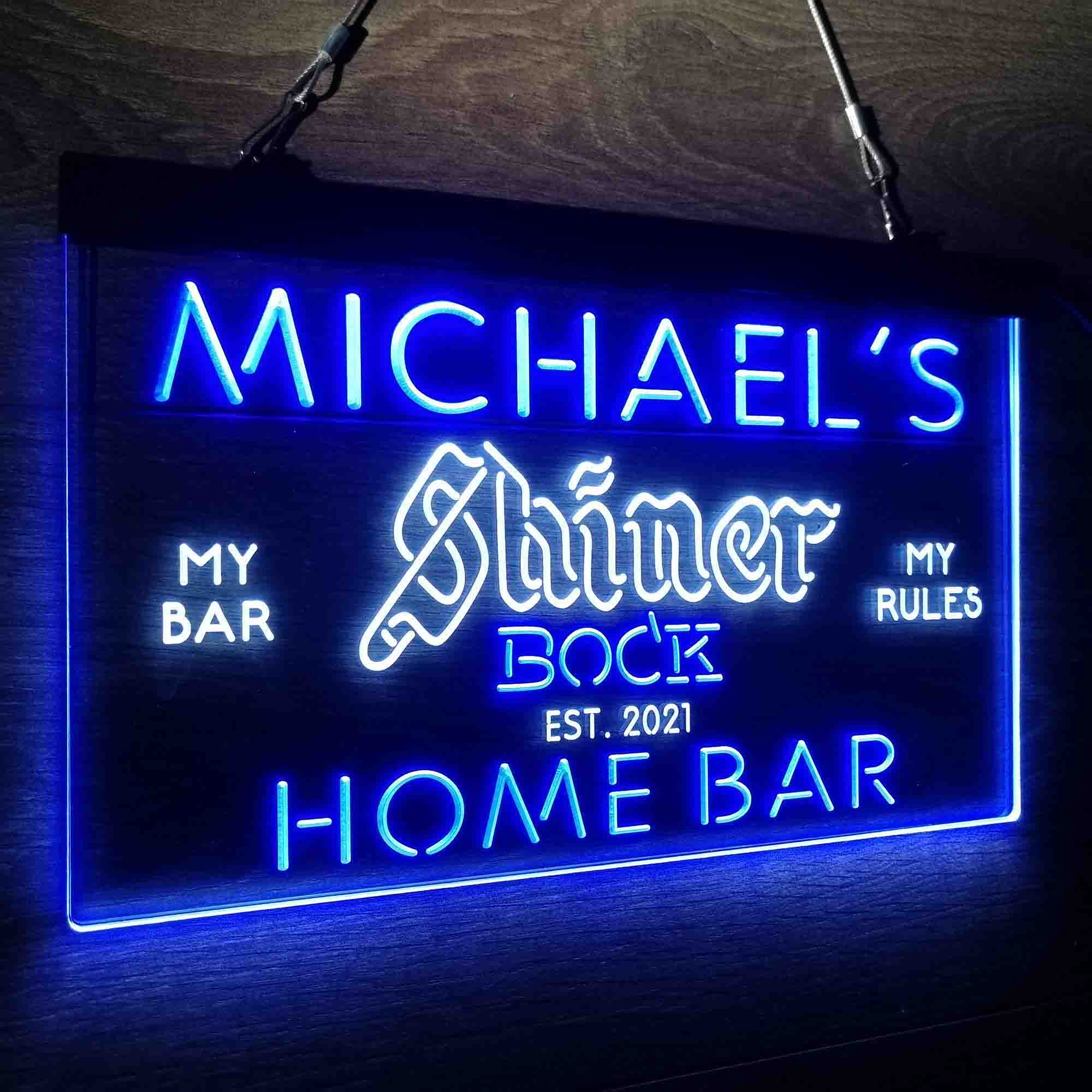 Custom Name Shiner Bock Beer Home Bar Neon LED Sign