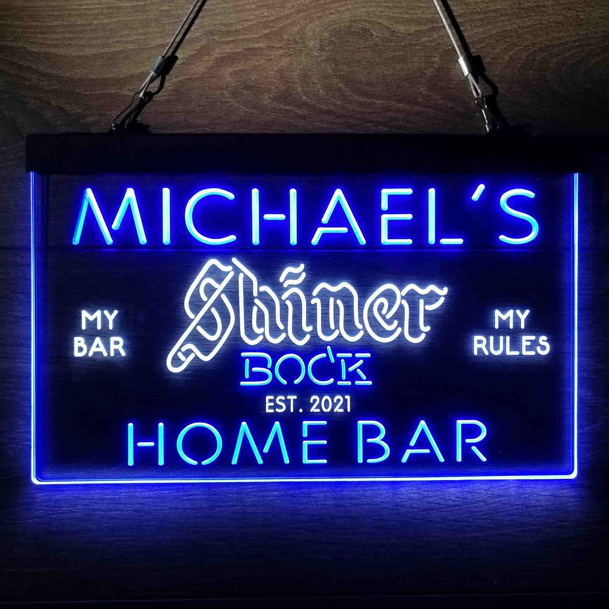 Custom Name Shiner Bock Beer Home Bar Neon LED Sign