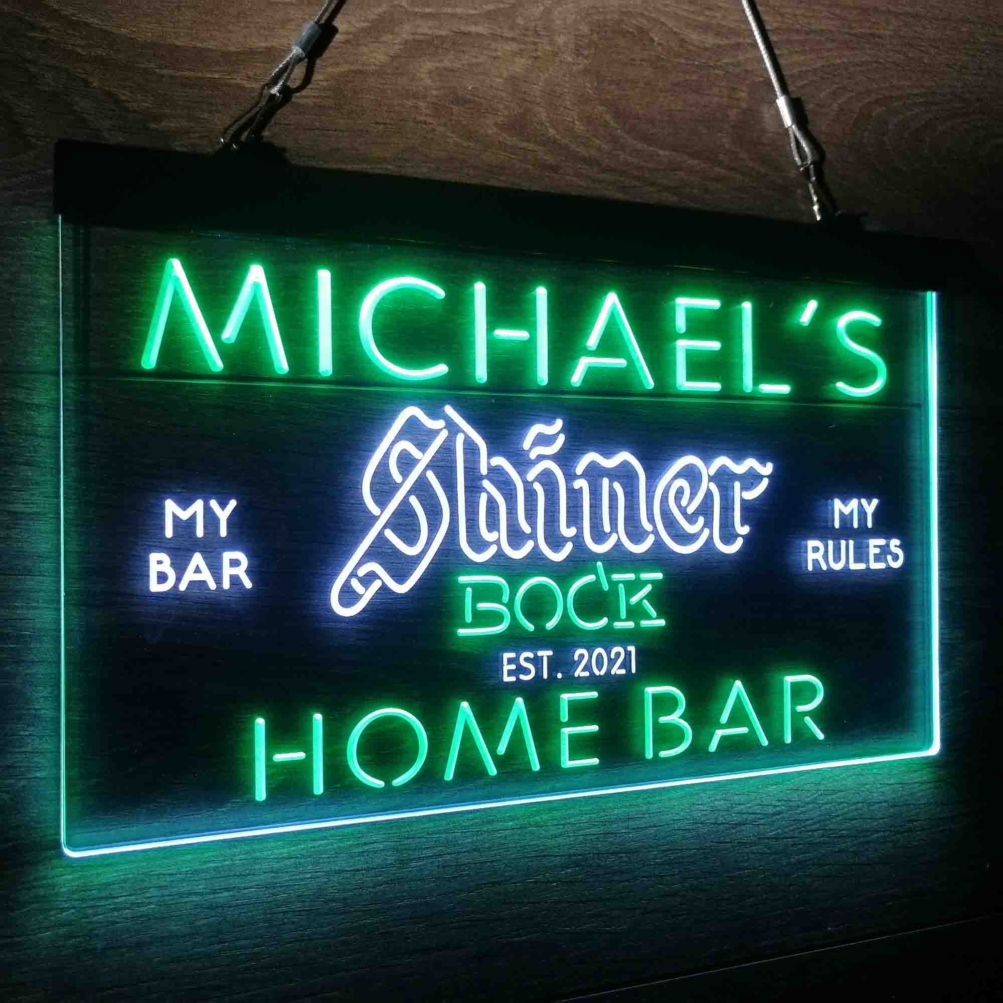 Custom Name Shiner Bock Beer Home Bar Neon LED Sign