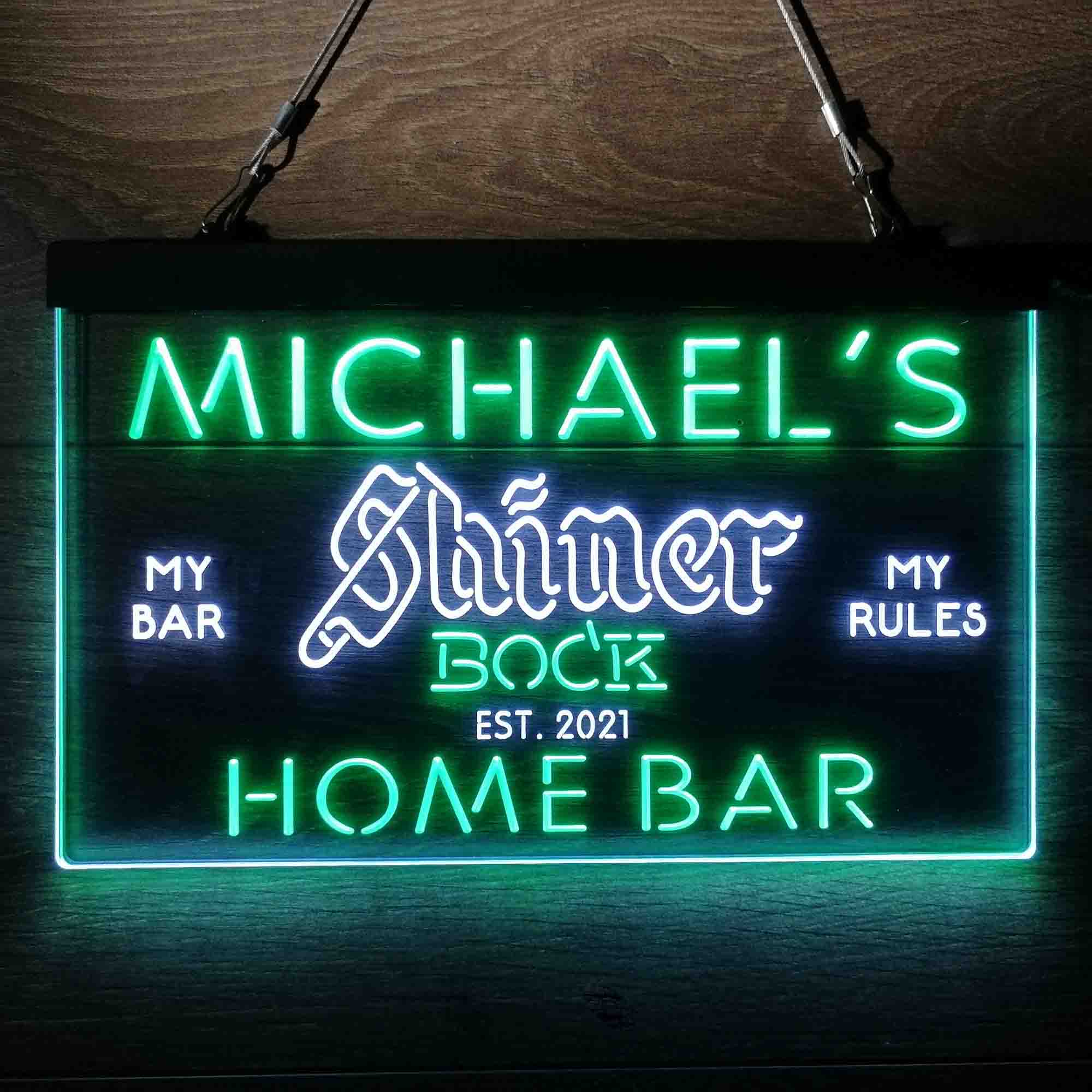 Custom Name Shiner Bock Beer Home Bar Neon LED Sign