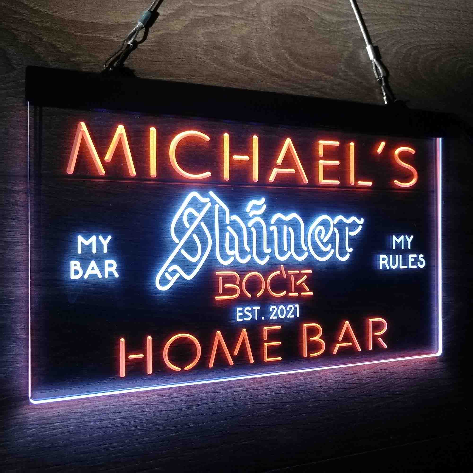 Custom Name Shiner Bock Beer Home Bar Neon LED Sign