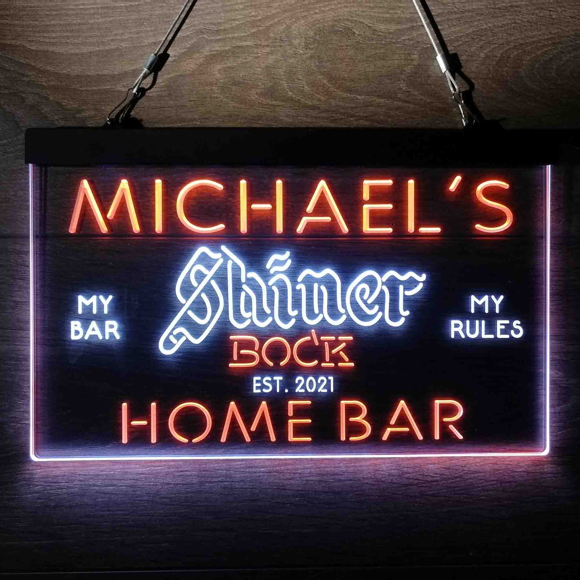 Custom Name Shiner Bock Beer Home Bar Neon LED Sign