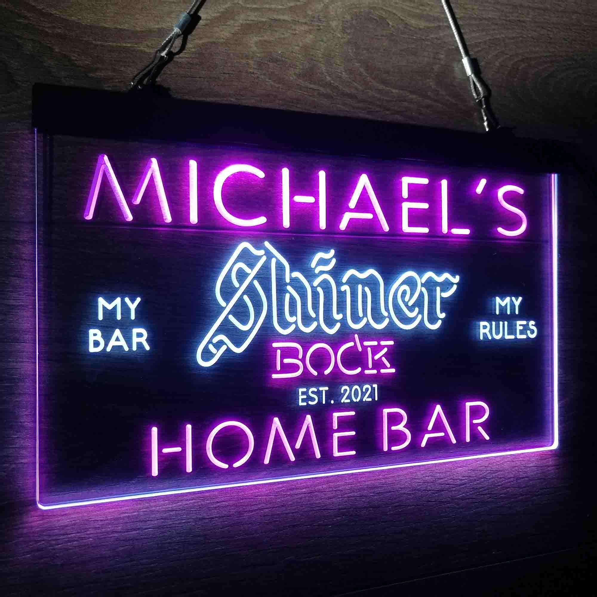 Custom Name Shiner Bock Beer Home Bar Neon LED Sign