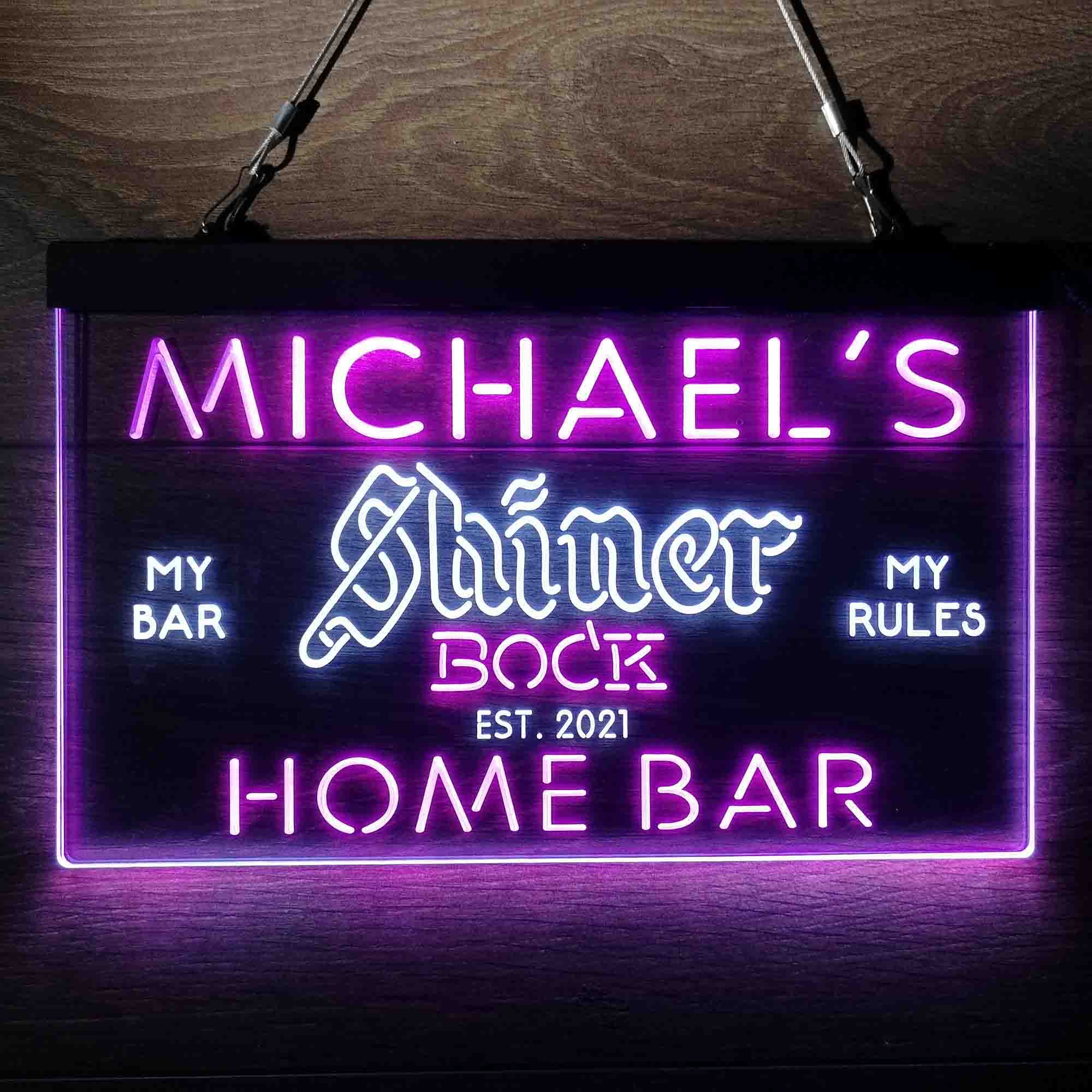 Custom Name Shiner Bock Beer Home Bar Neon LED Sign