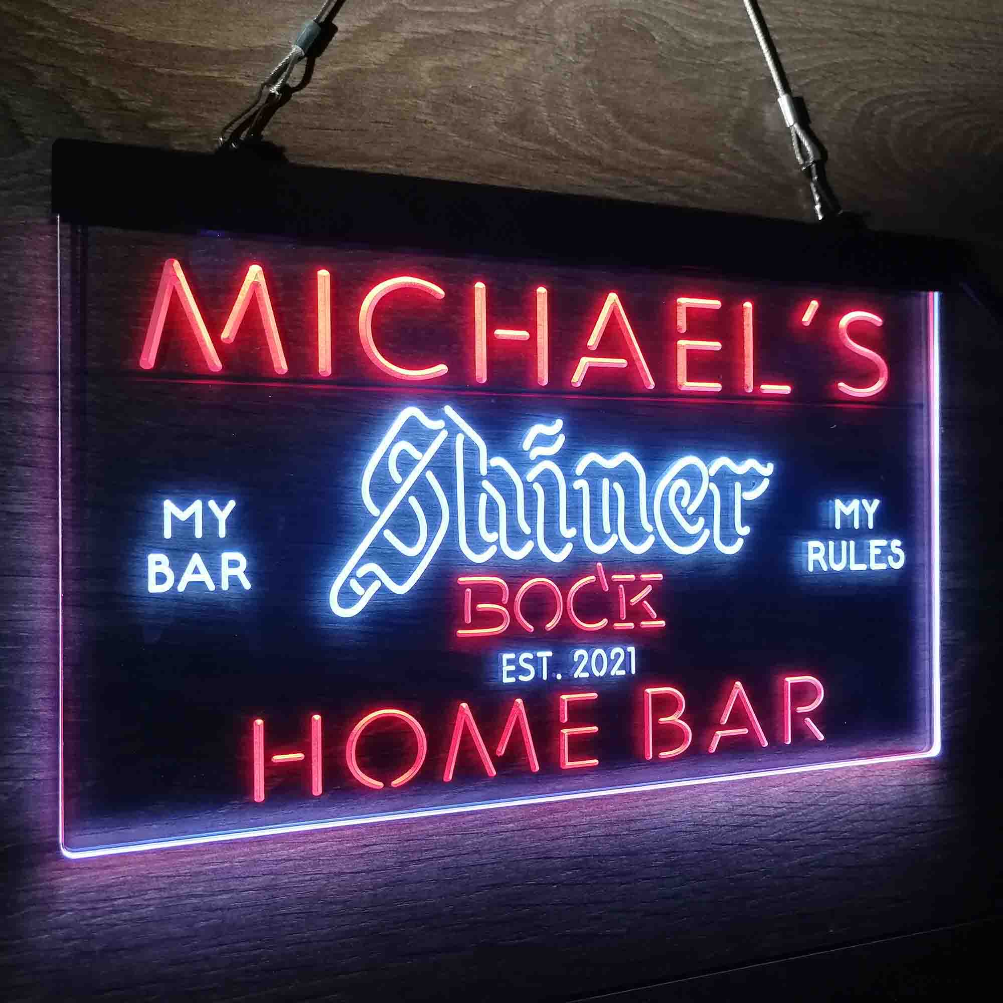 Custom Name Shiner Bock Beer Home Bar Neon LED Sign