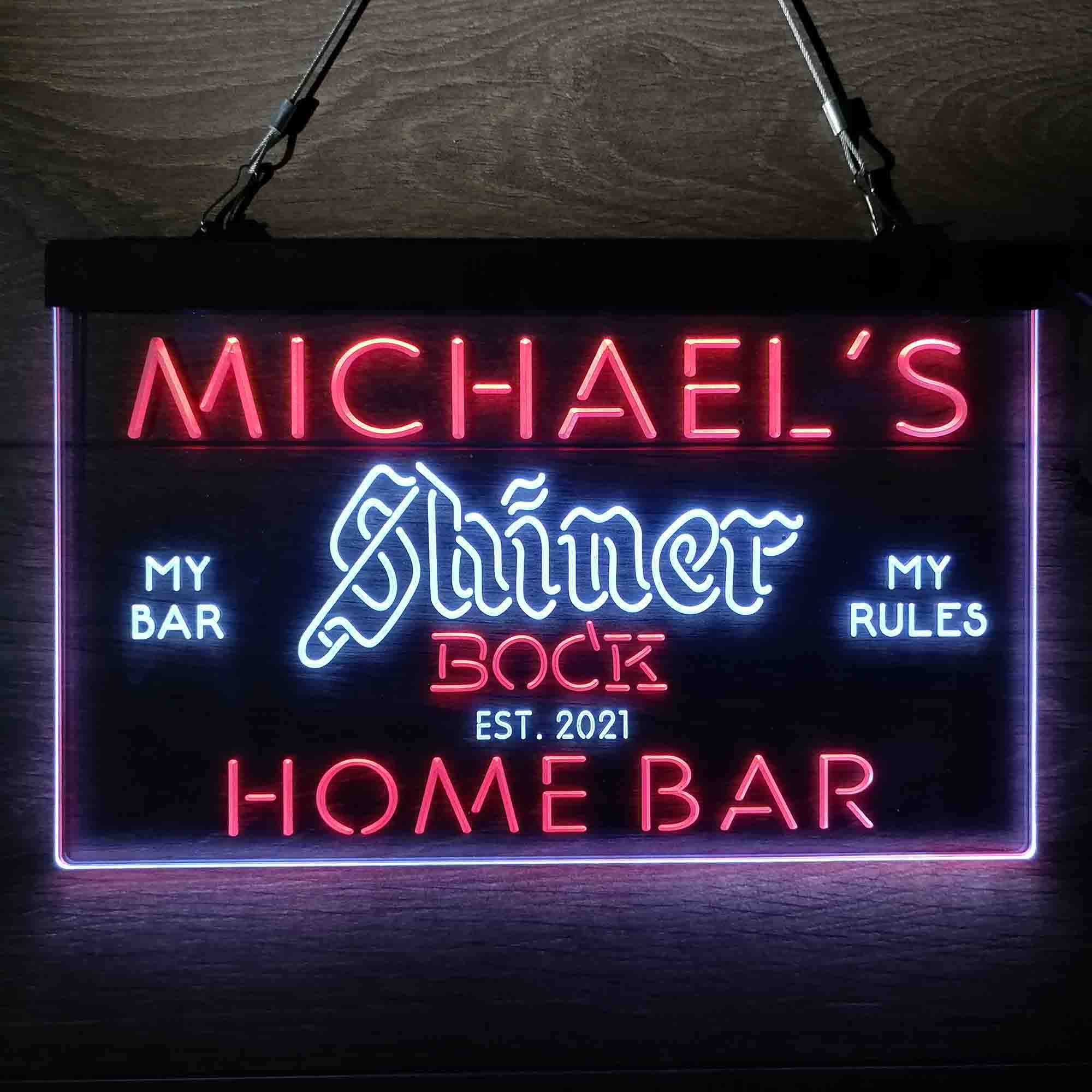 Custom Name Shiner Bock Beer Home Bar Neon LED Sign