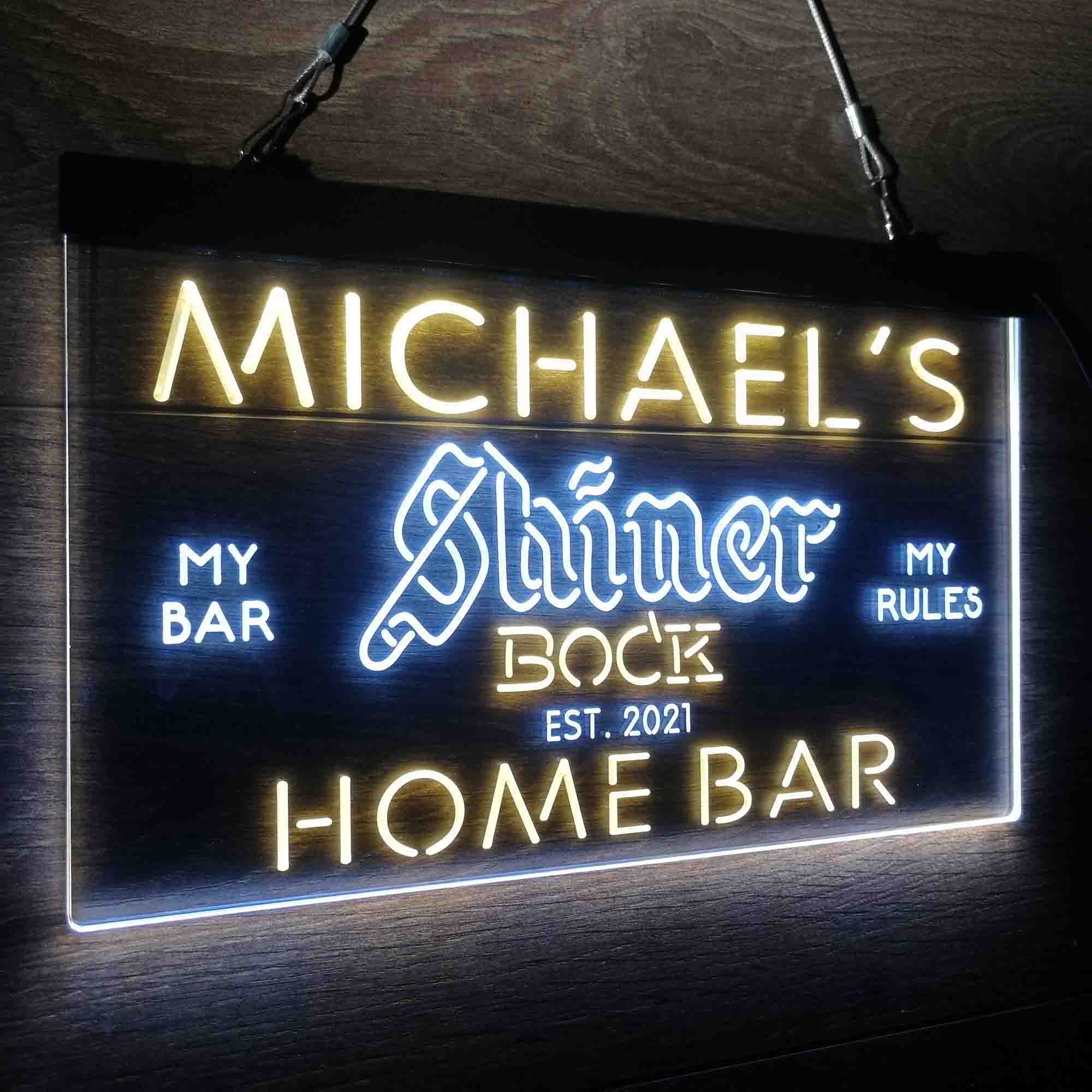 Custom Name Shiner Bock Beer Home Bar Neon LED Sign