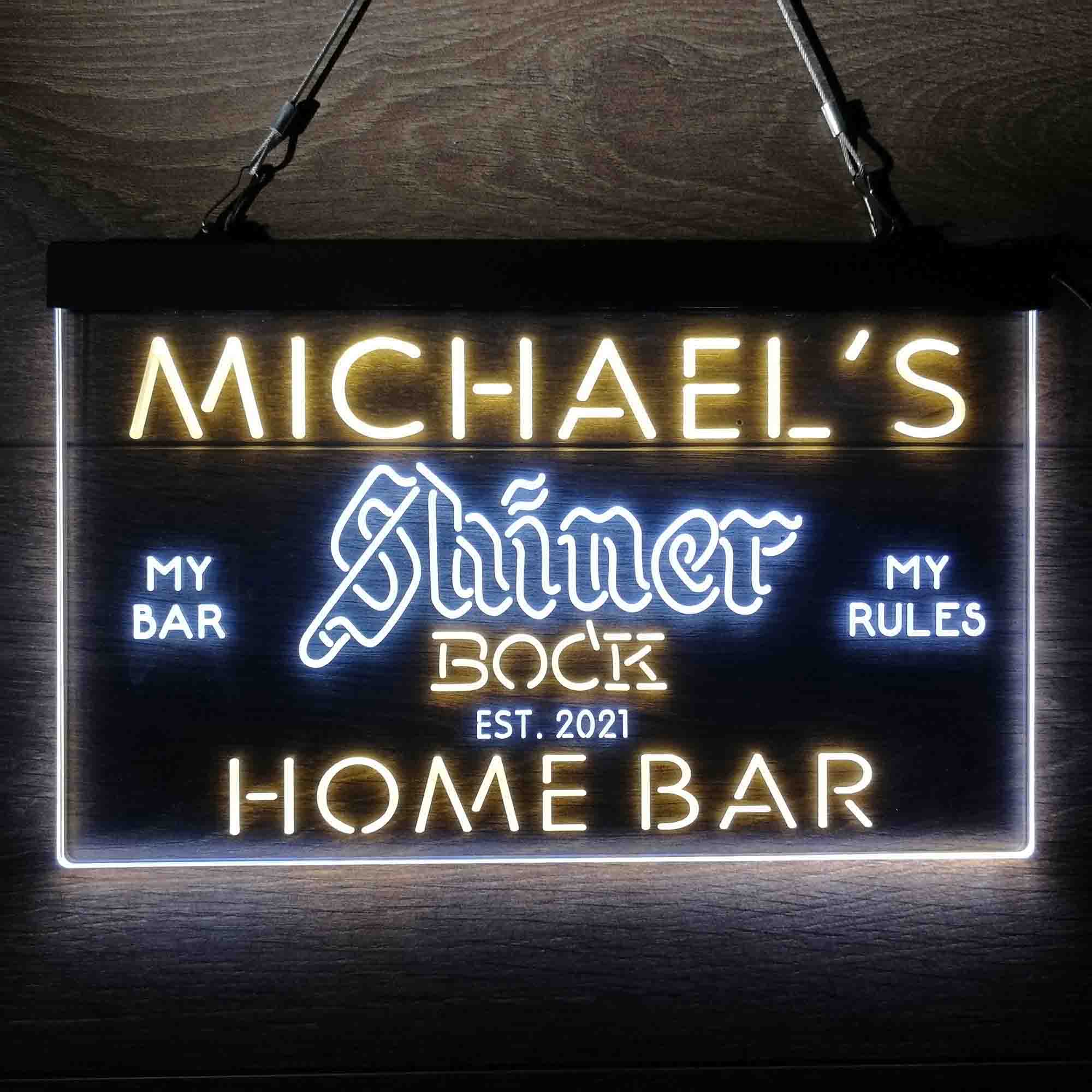 Custom Name Shiner Bock Beer Home Bar Neon LED Sign