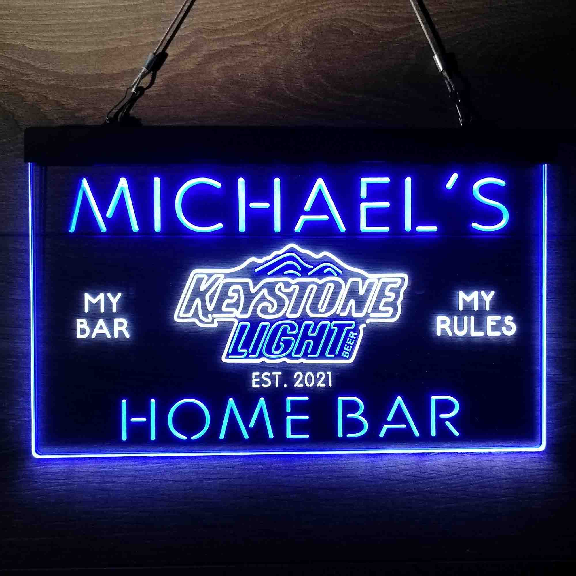 Custom Name Keystone Light Beer Home Bar Neon LED Sign