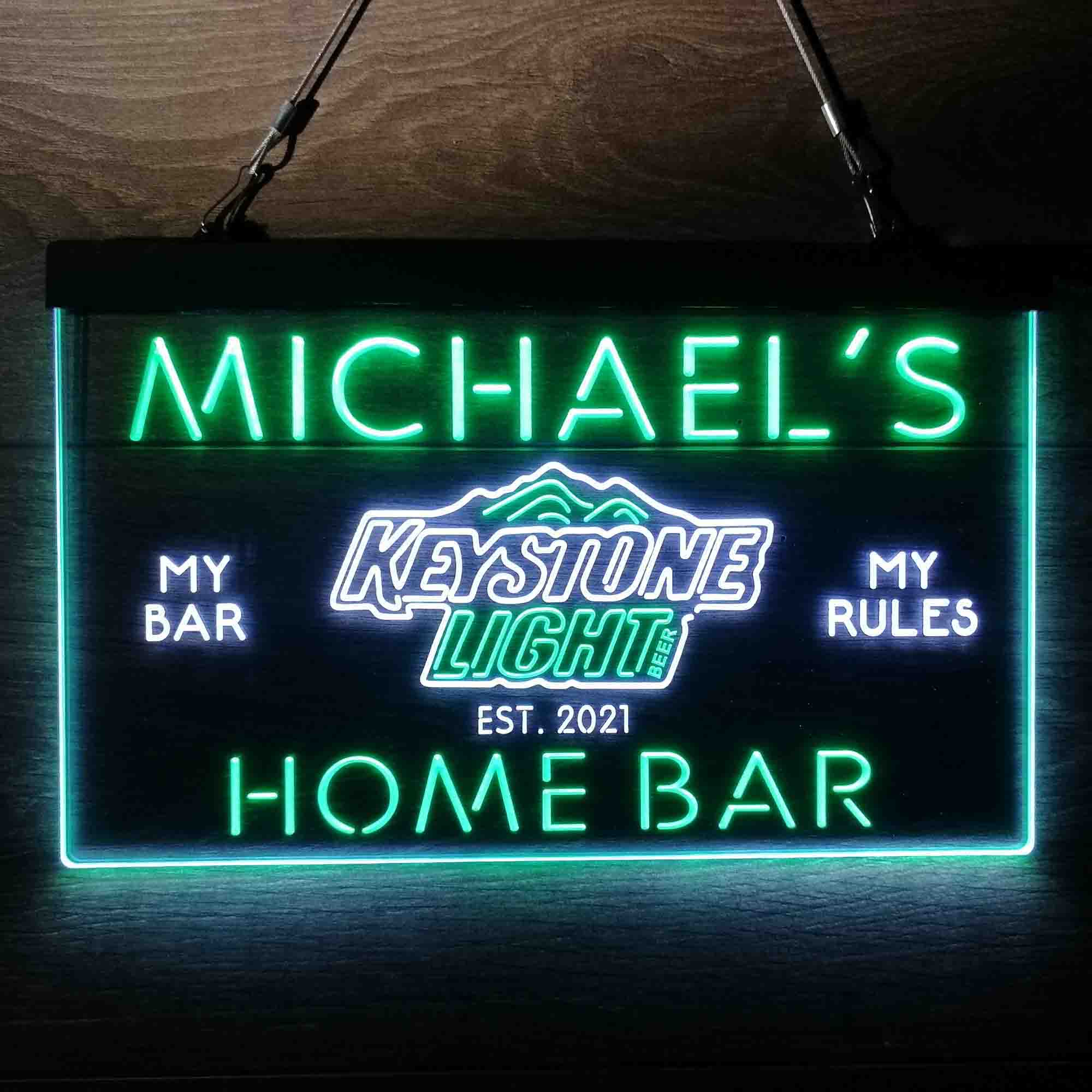 Custom Name Keystone Light Beer Home Bar Neon LED Sign