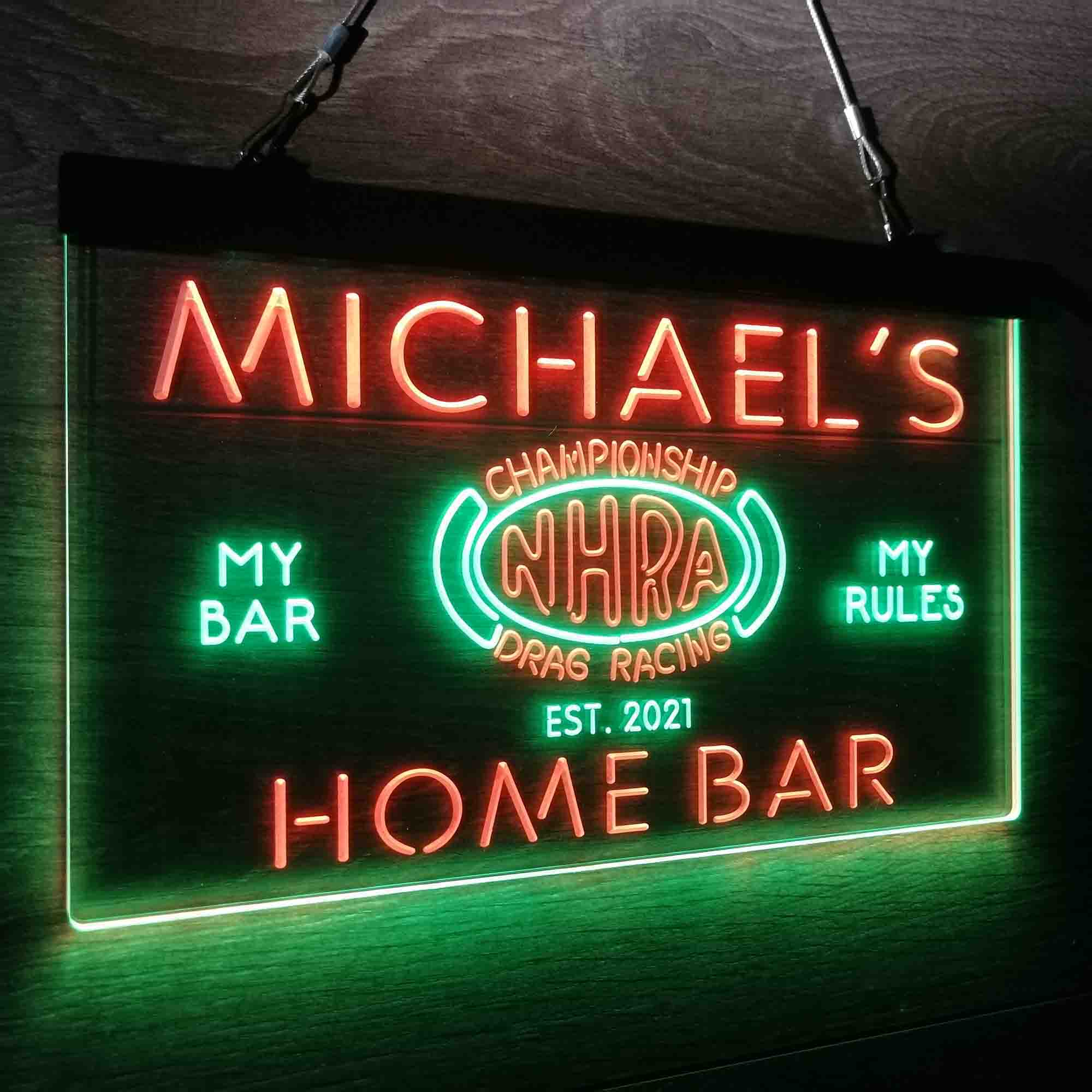 Custom Name Racing Home Bar Neon LED Sign