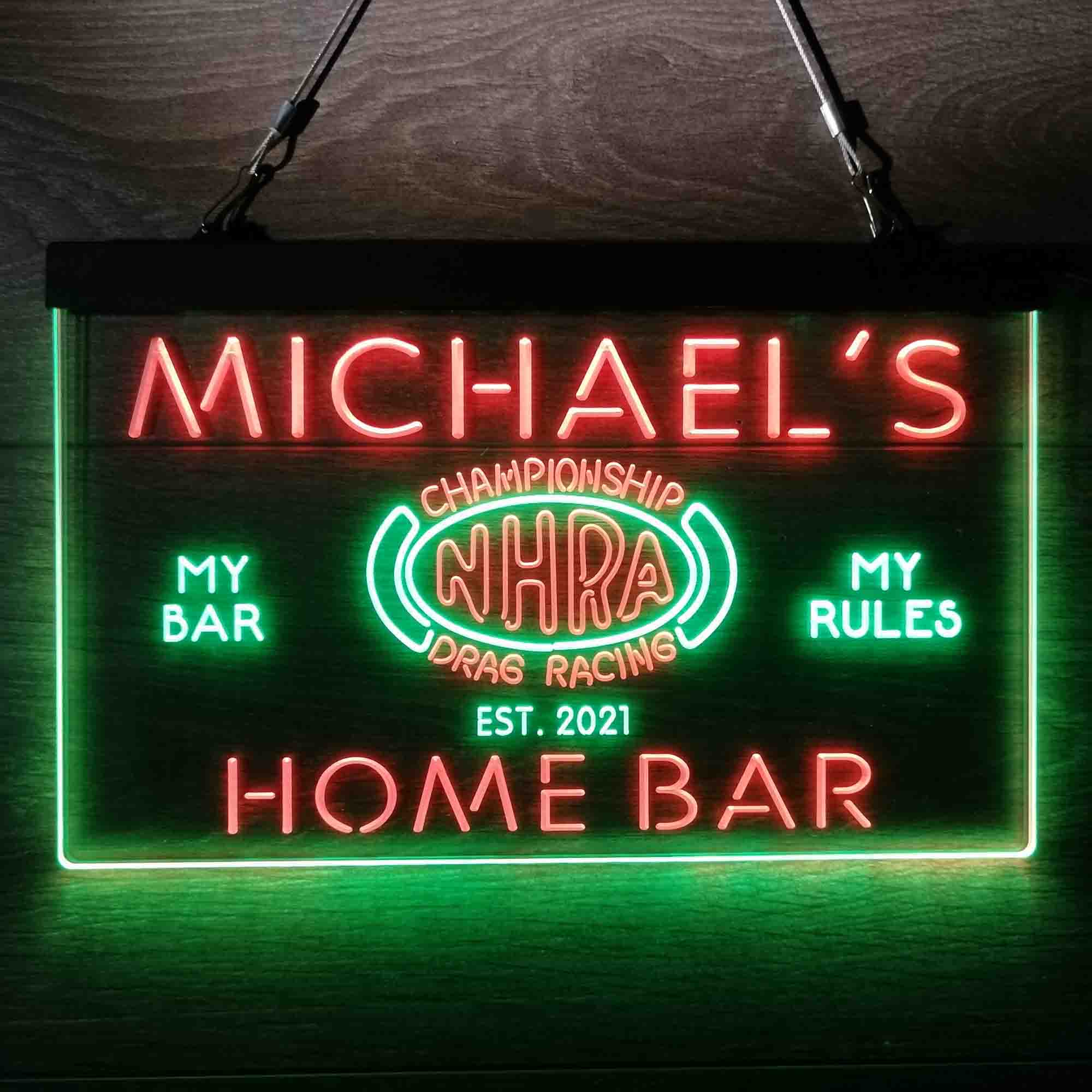 Custom Name Racing Home Bar Neon LED Sign